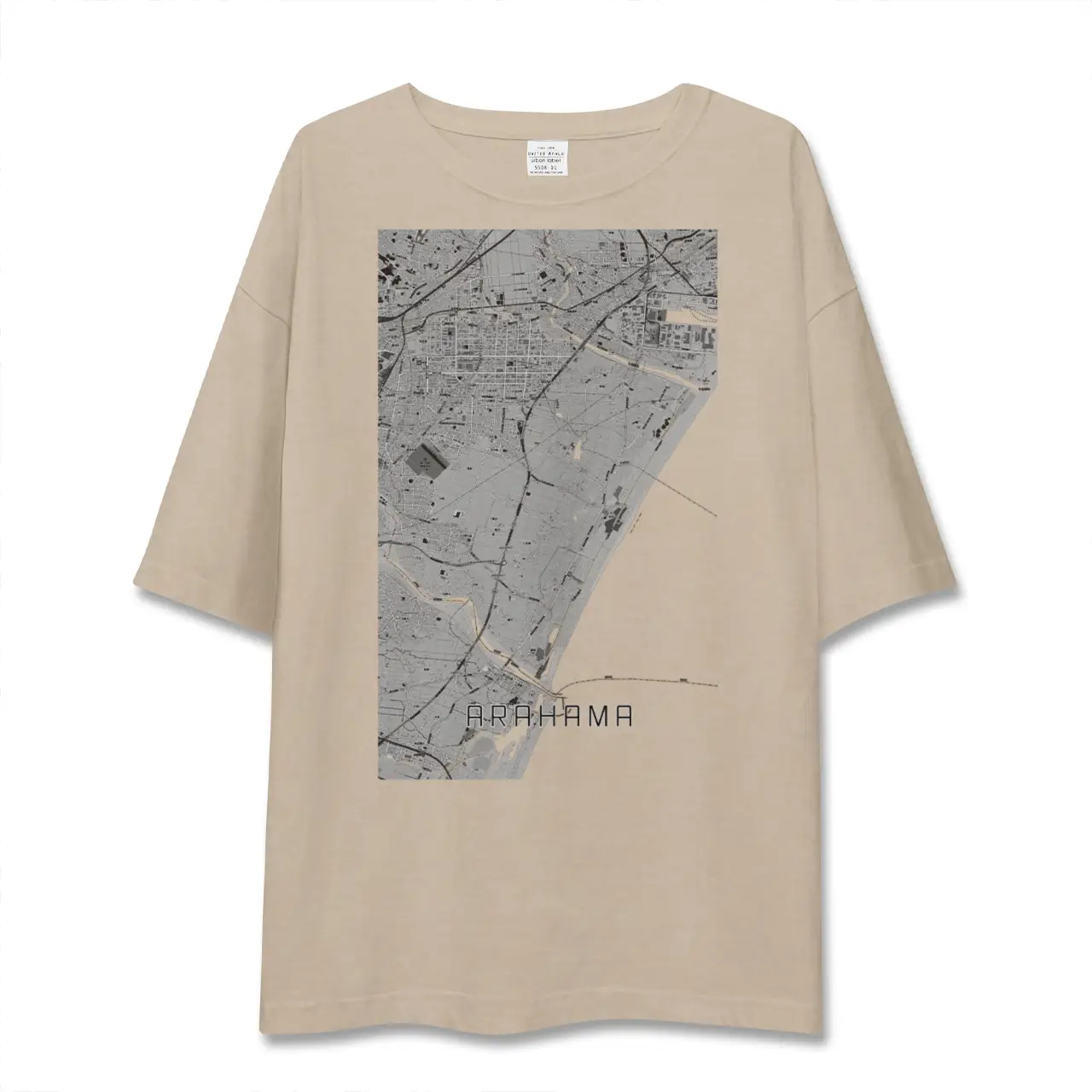 【荒浜（宮城県）】地図柄ビッグシルエットTシャツ