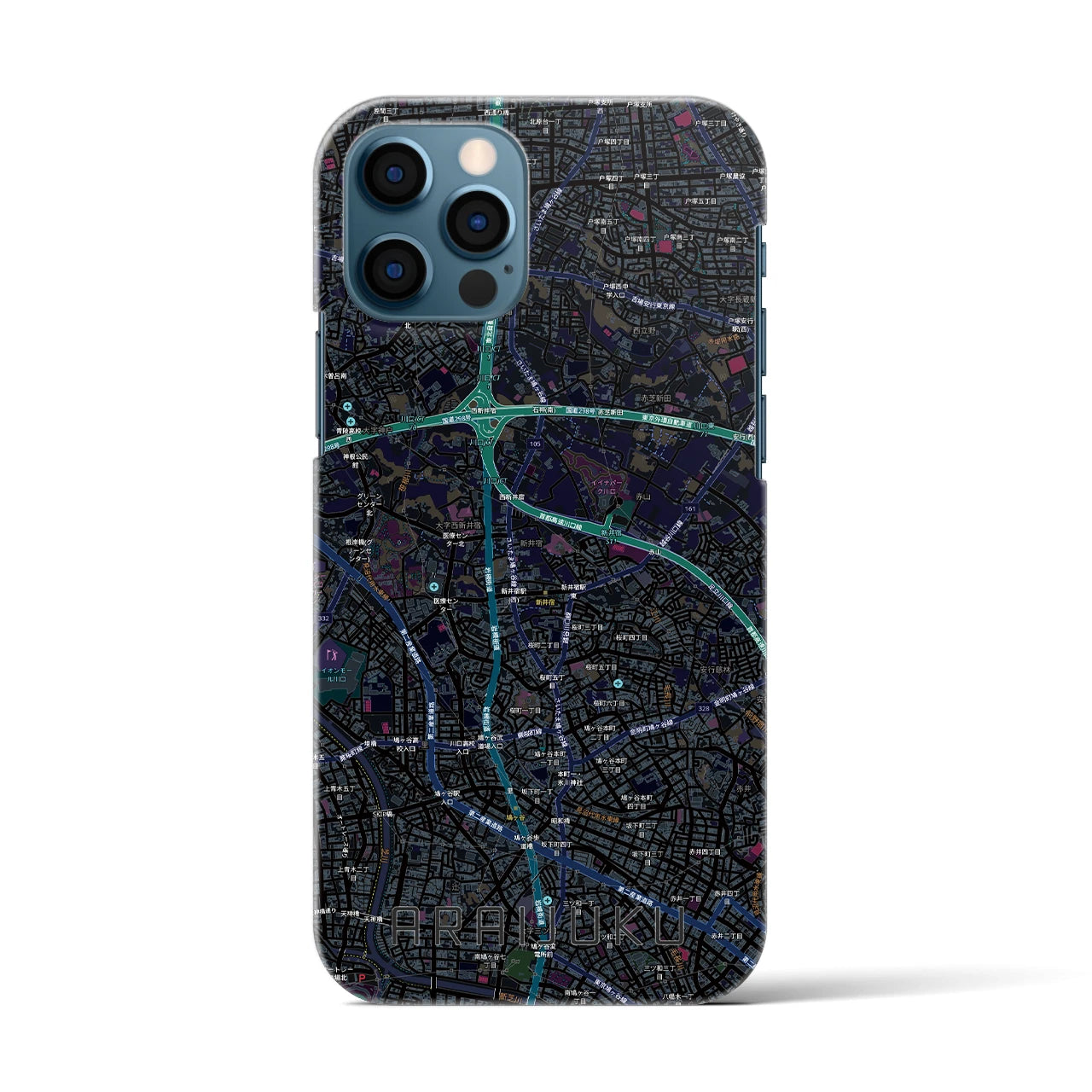 【新井宿（埼玉県）】地図柄iPhoneケース（バックカバータイプ）