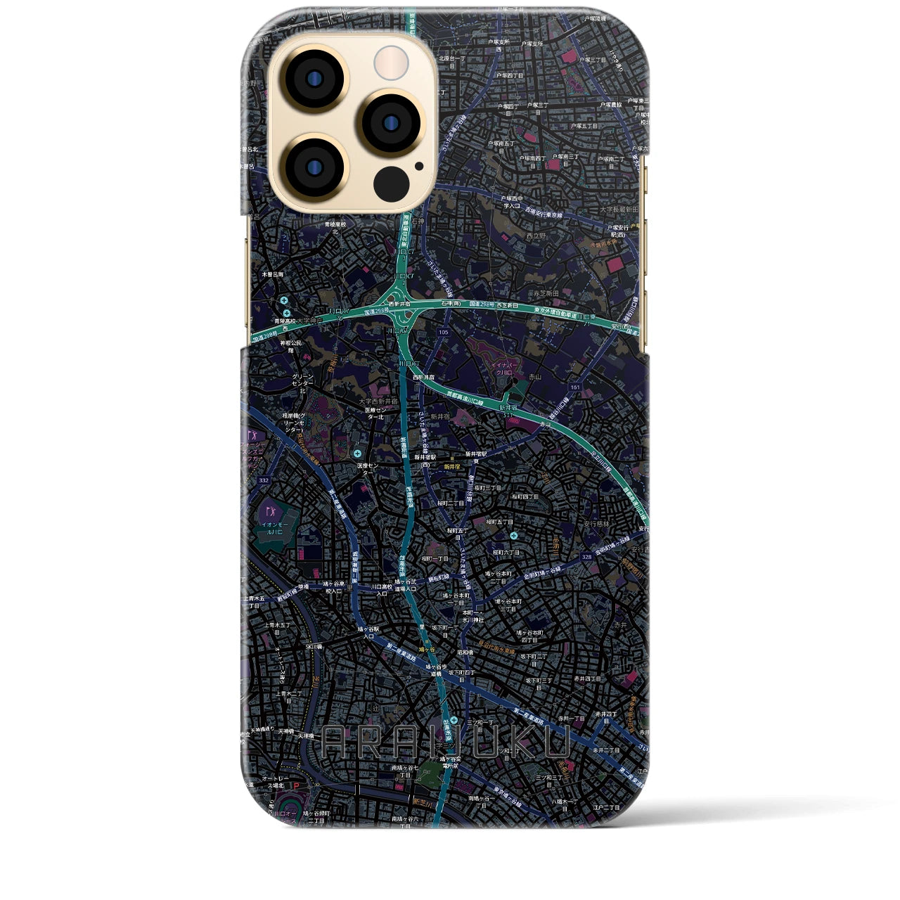 【新井宿（埼玉県）】地図柄iPhoneケース（バックカバータイプ）