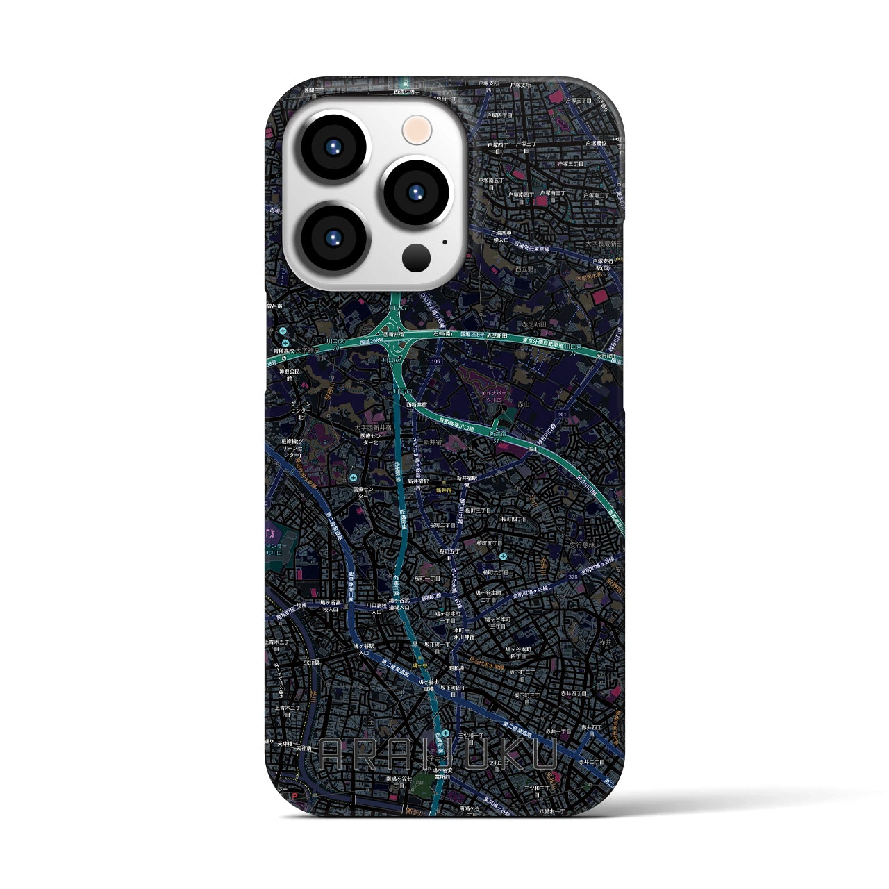 【新井宿（埼玉県）】地図柄iPhoneケース（バックカバータイプ）