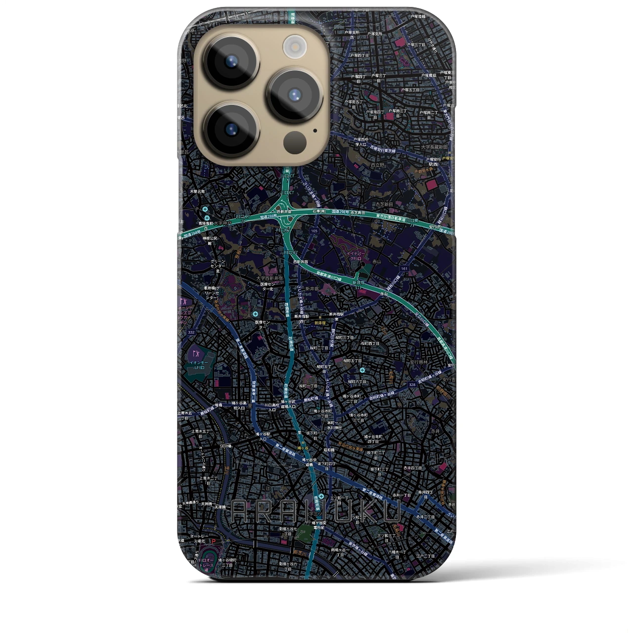 【新井宿（埼玉県）】地図柄iPhoneケース（バックカバータイプ）