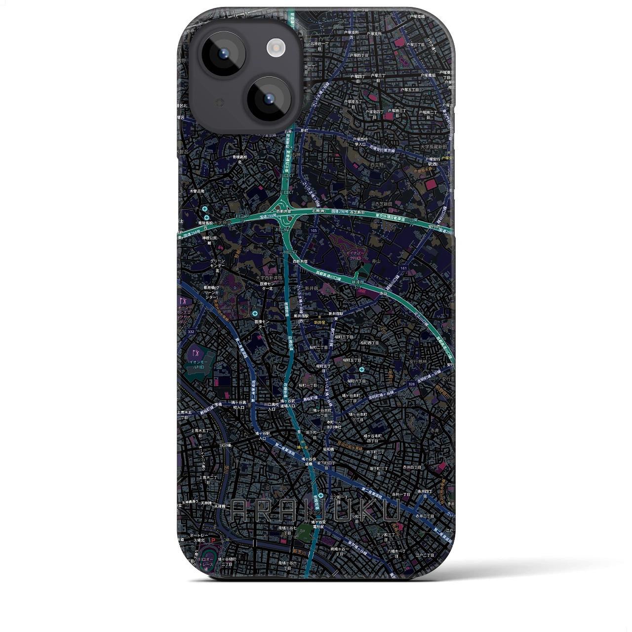 【新井宿（埼玉県）】地図柄iPhoneケース（バックカバータイプ）