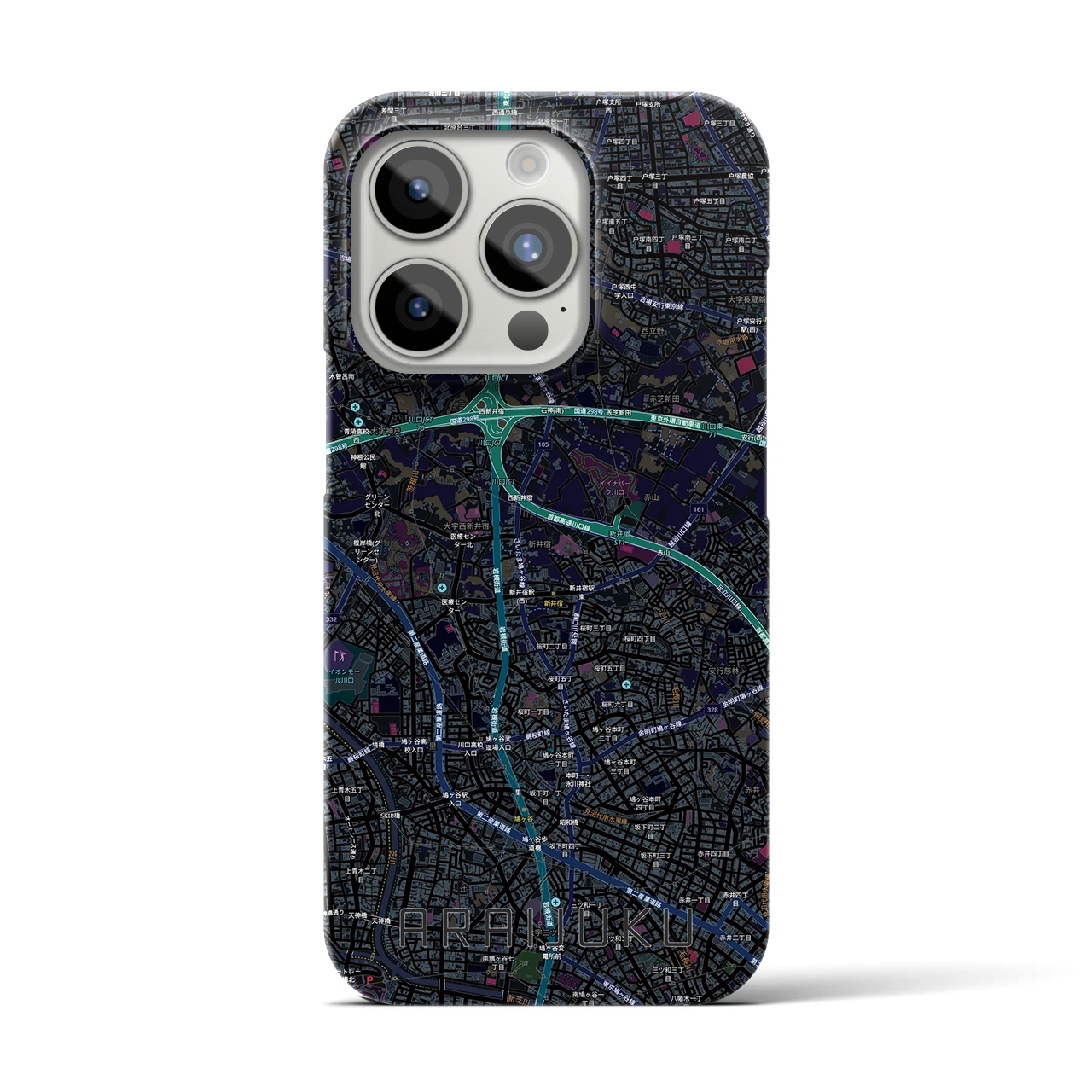 【新井宿（埼玉県）】地図柄iPhoneケース（バックカバータイプ）