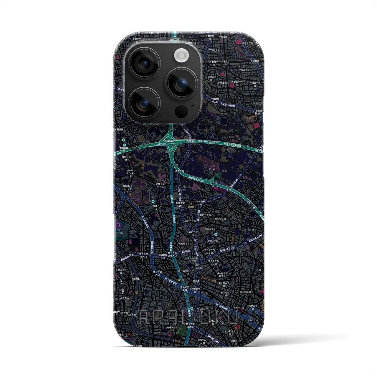 【新井宿（埼玉県）】地図柄iPhoneケース（バックカバータイプ）