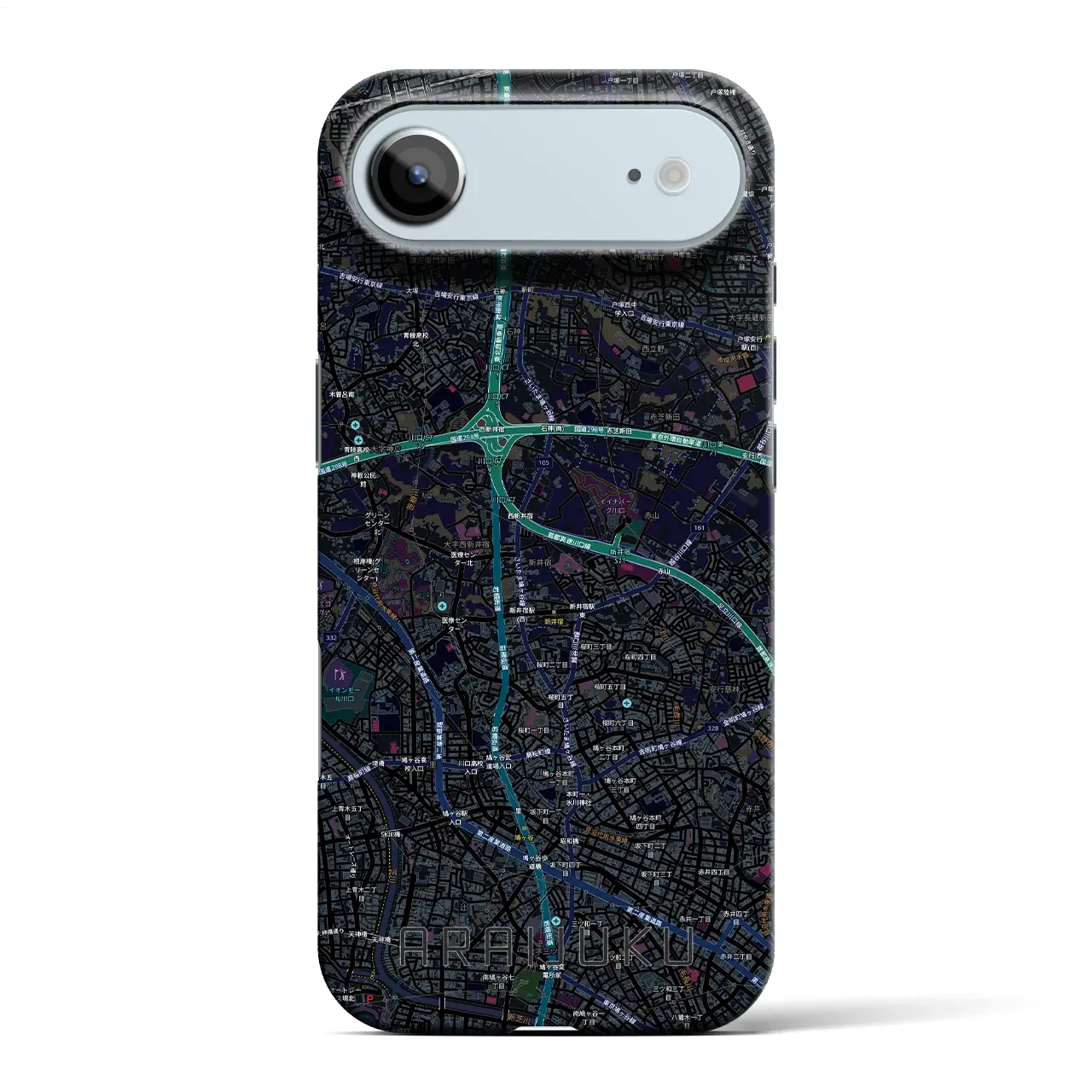 【新井宿（埼玉県）】地図柄iPhoneケース（バックカバータイプ）