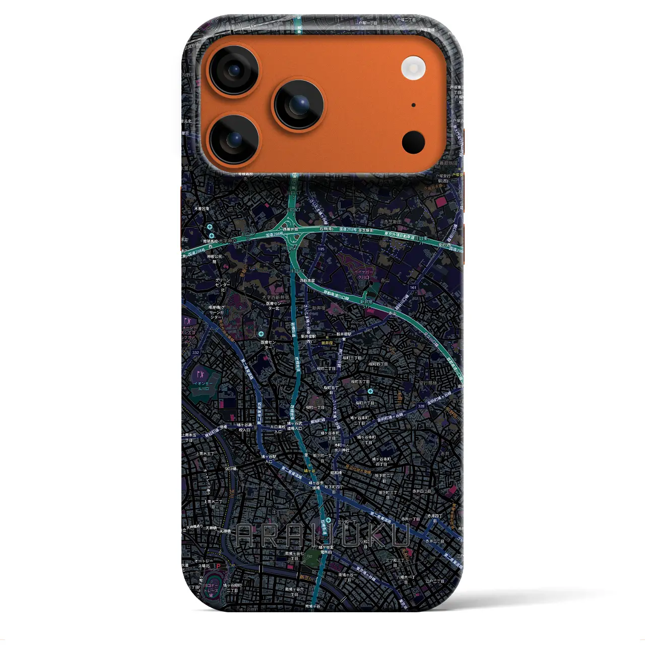【新井宿（埼玉県）】地図柄iPhoneケース（バックカバータイプ）