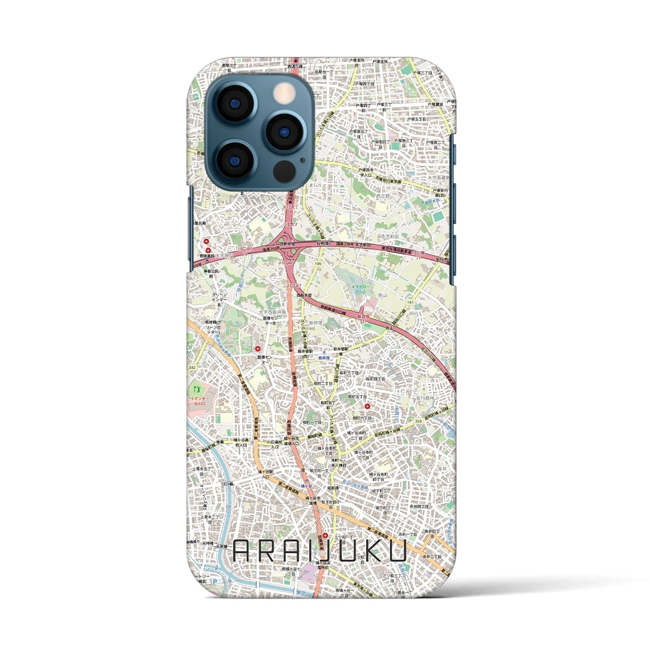 【新井宿（埼玉県）】地図柄iPhoneケース（バックカバータイプ）
