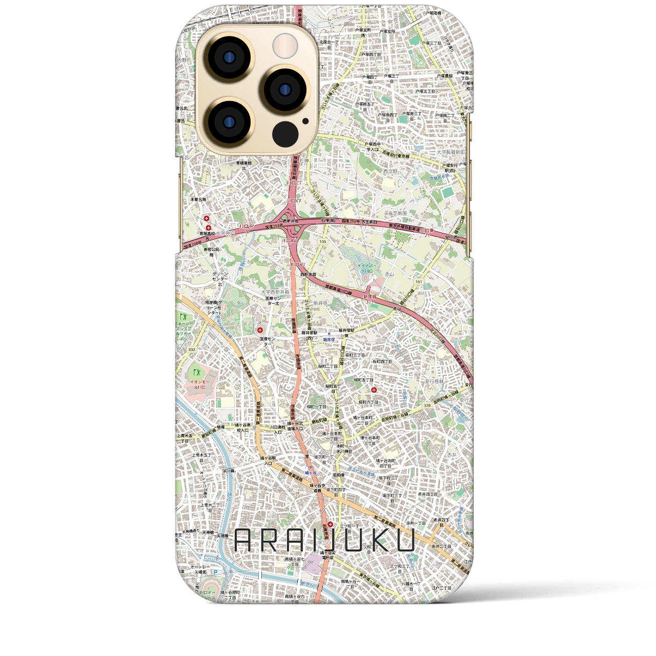 【新井宿（埼玉県）】地図柄iPhoneケース（バックカバータイプ）