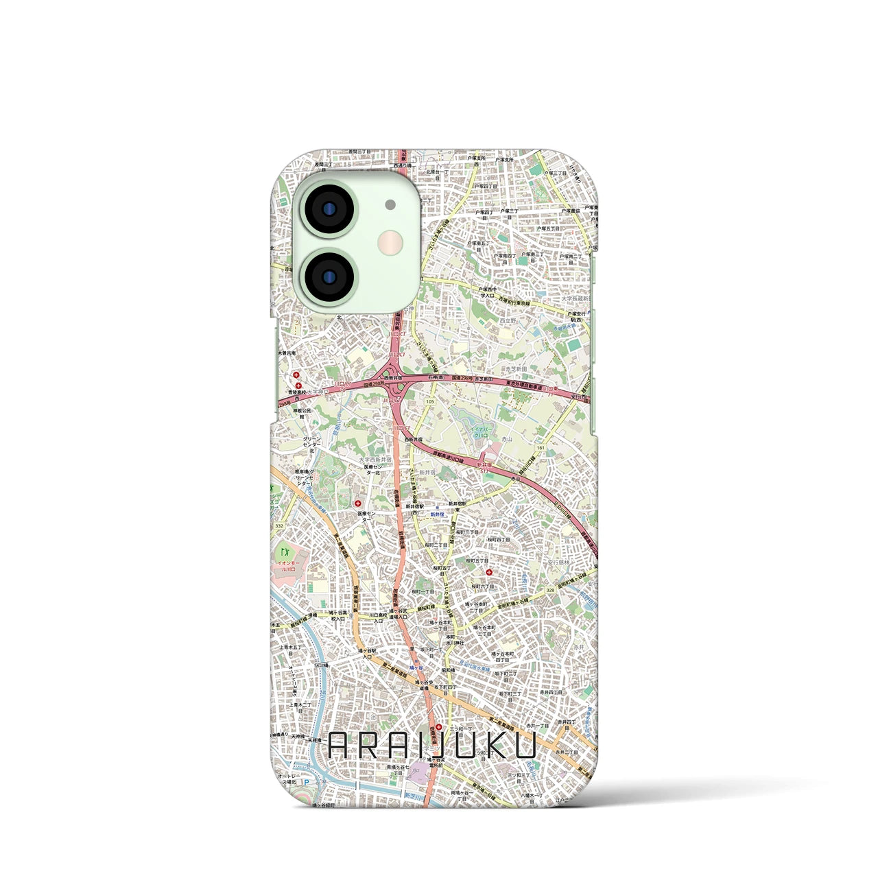【新井宿（埼玉県）】地図柄iPhoneケース（バックカバータイプ）