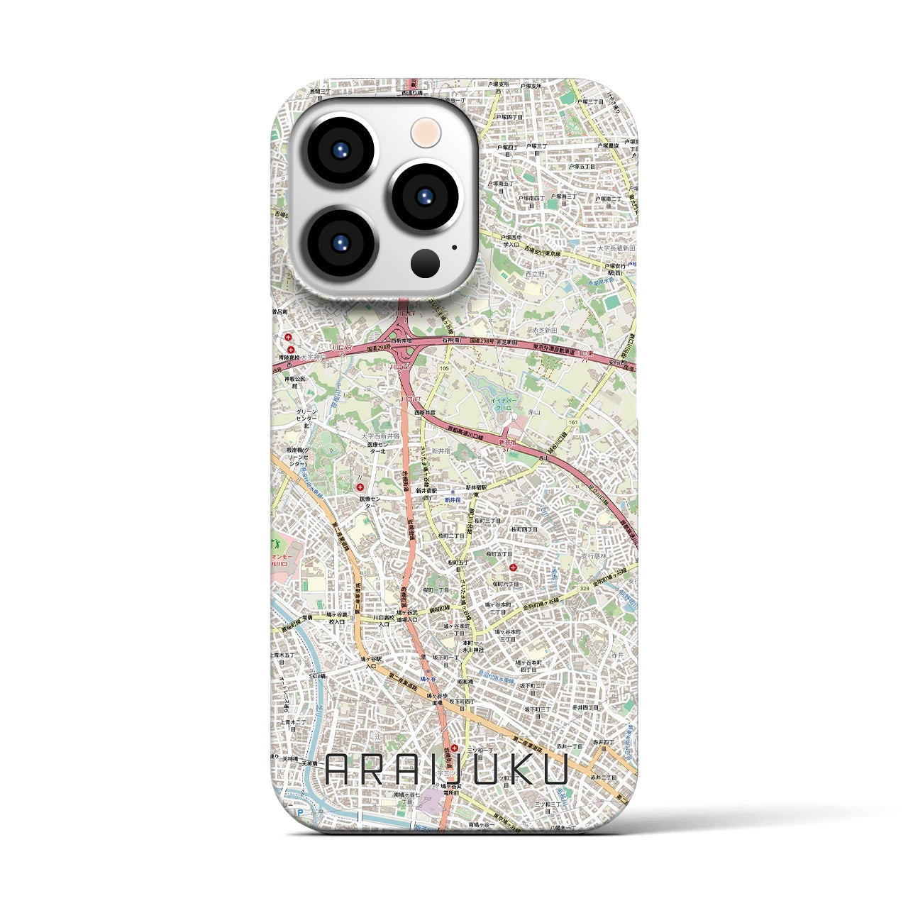 【新井宿（埼玉県）】地図柄iPhoneケース（バックカバータイプ）