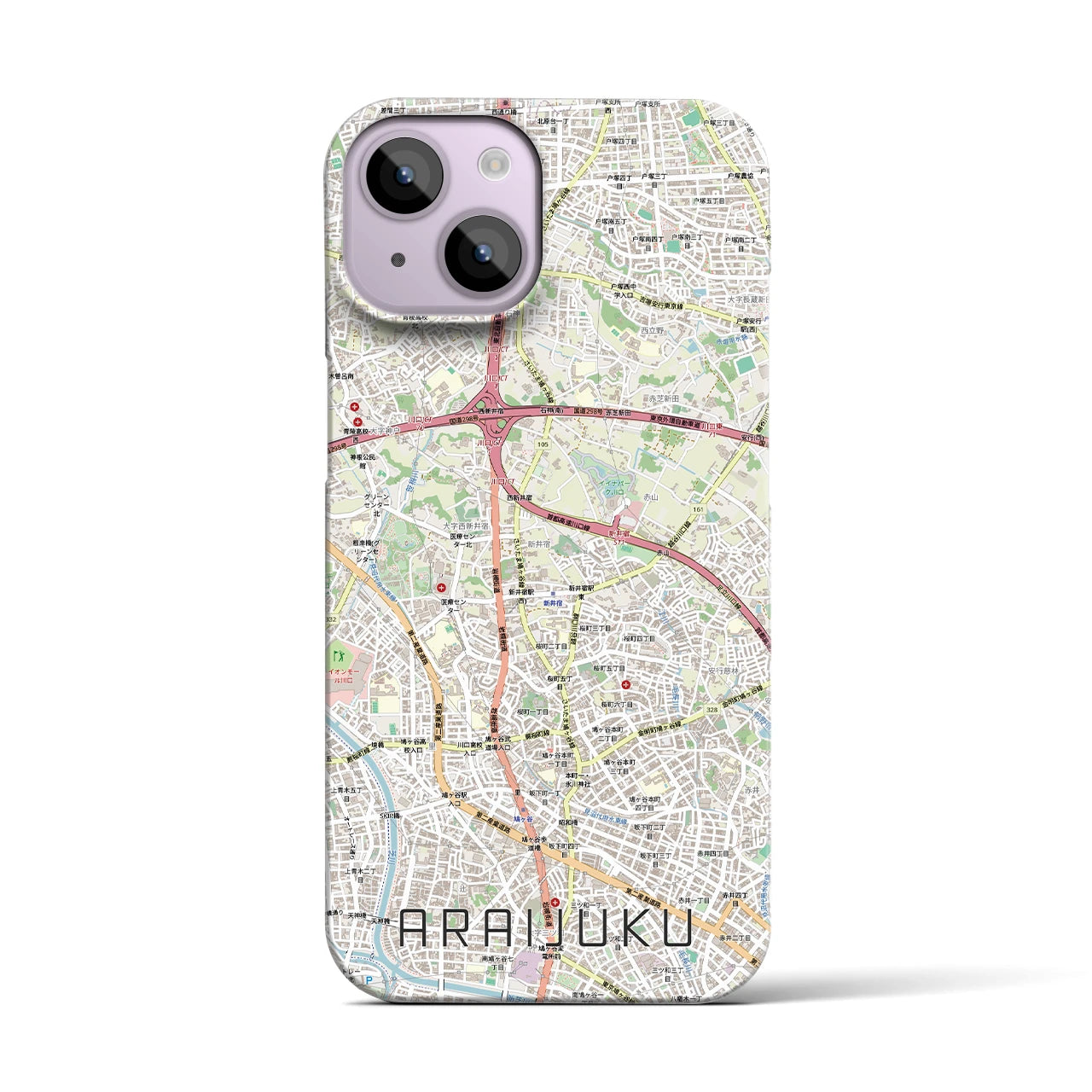 【新井宿（埼玉県）】地図柄iPhoneケース（バックカバータイプ）