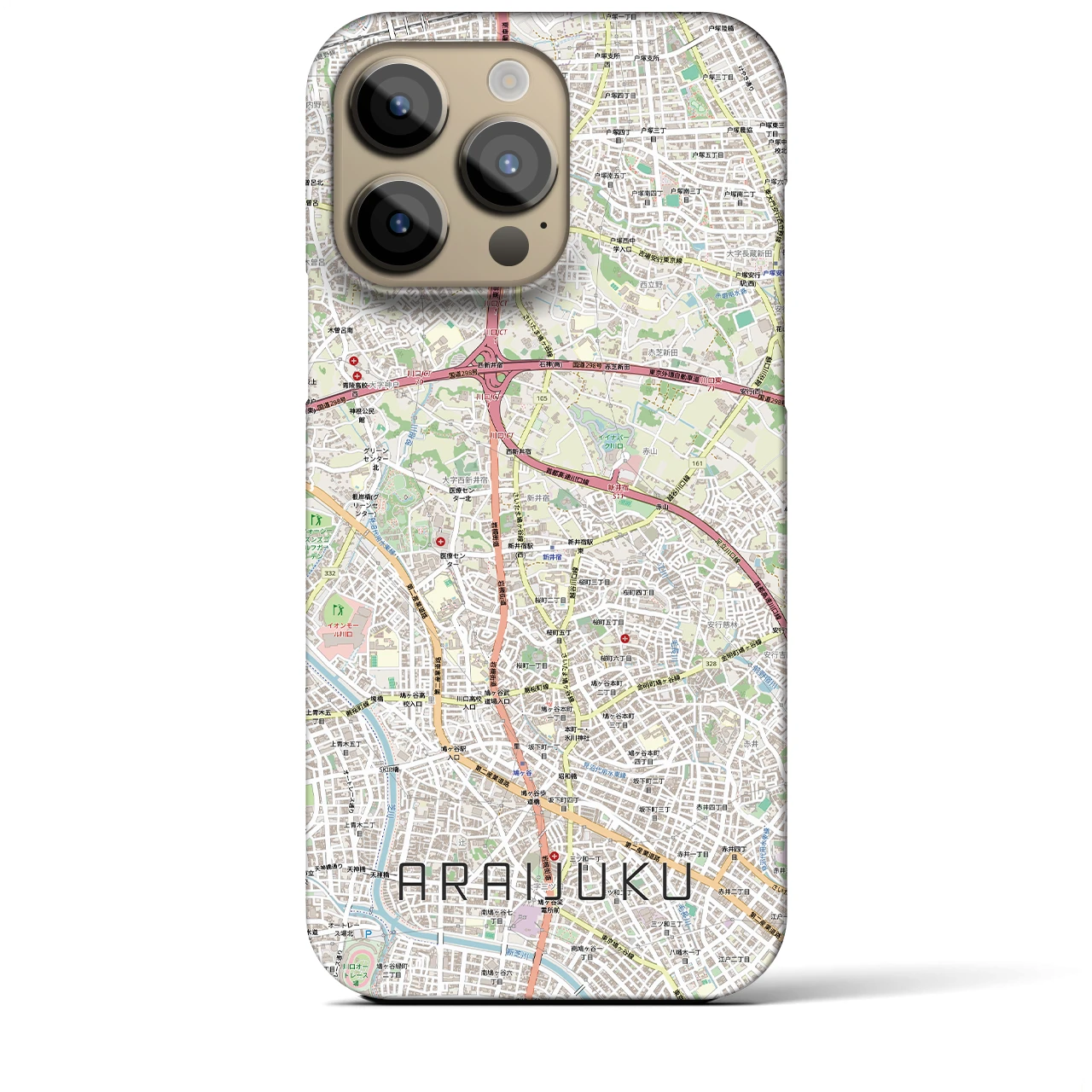 【新井宿（埼玉県）】地図柄iPhoneケース（バックカバータイプ）