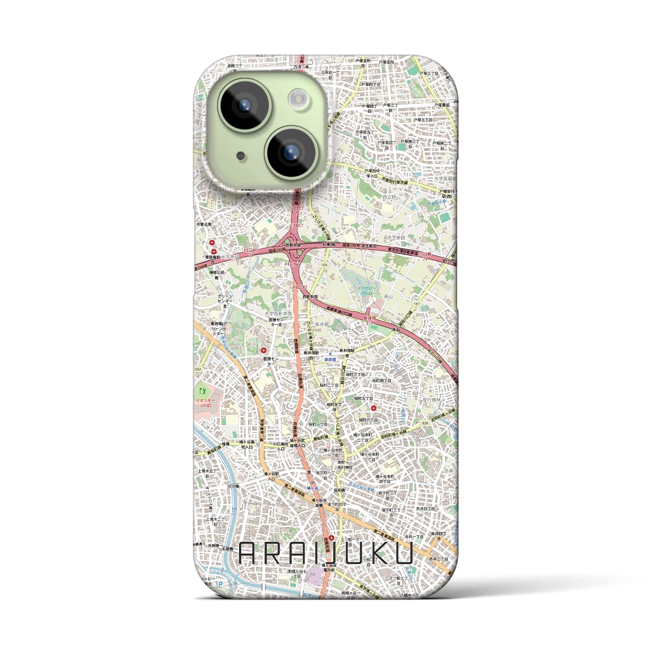 【新井宿（埼玉県）】地図柄iPhoneケース（バックカバータイプ）