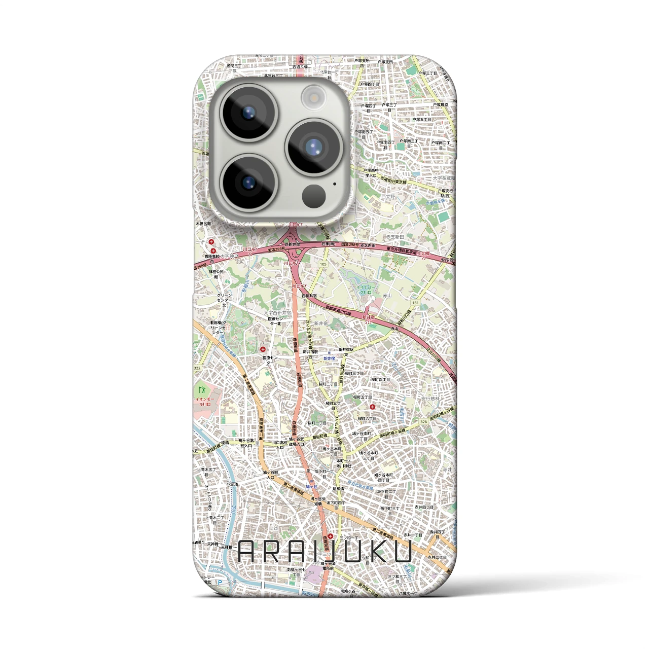【新井宿（埼玉県）】地図柄iPhoneケース（バックカバータイプ）