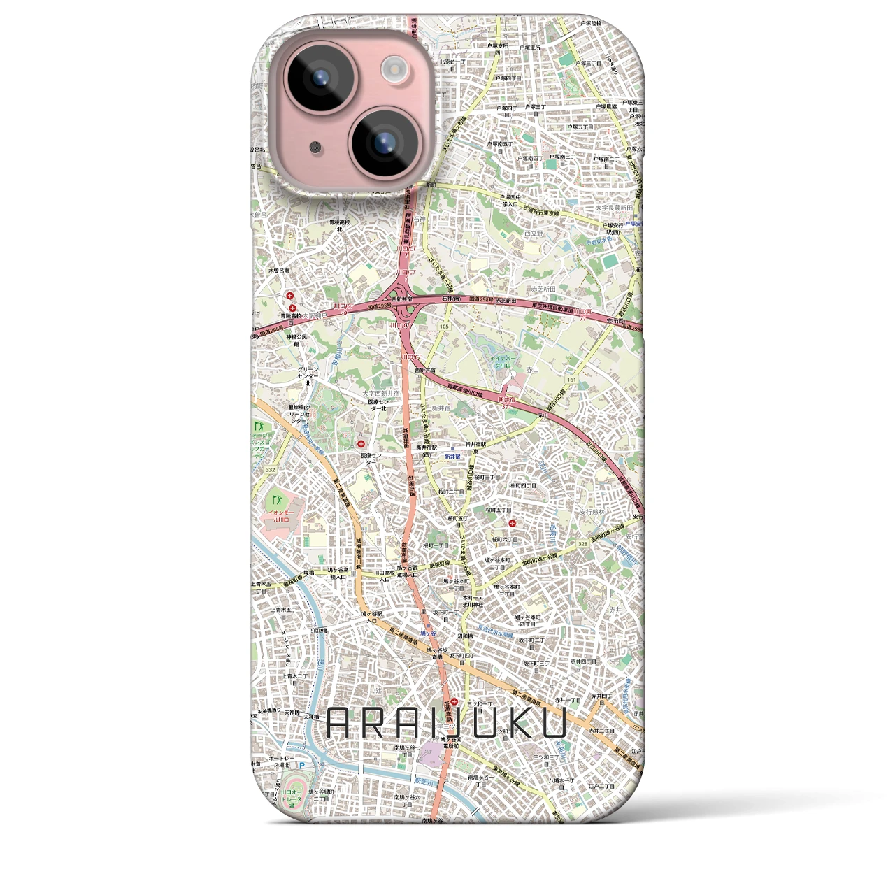 【新井宿（埼玉県）】地図柄iPhoneケース（バックカバータイプ）