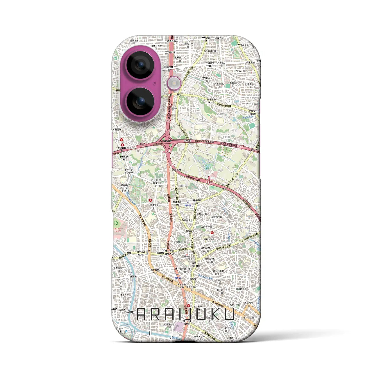 【新井宿（埼玉県）】地図柄iPhoneケース（バックカバータイプ）
