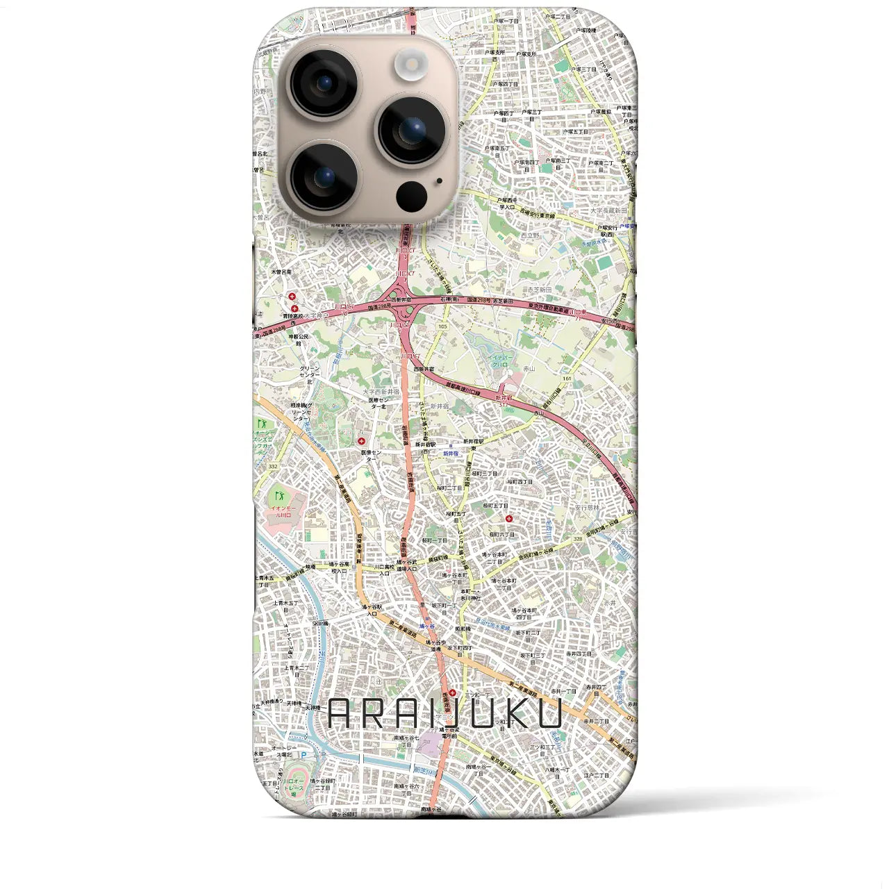 【新井宿（埼玉県）】地図柄iPhoneケース（バックカバータイプ）