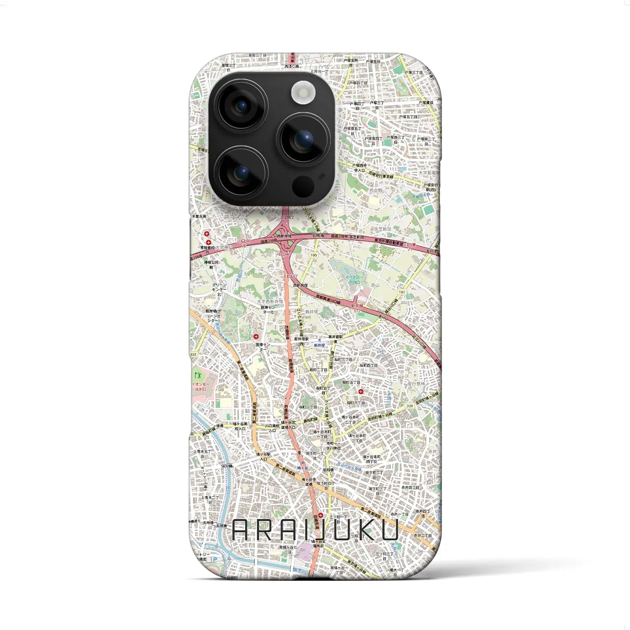 【新井宿（埼玉県）】地図柄iPhoneケース（バックカバータイプ）