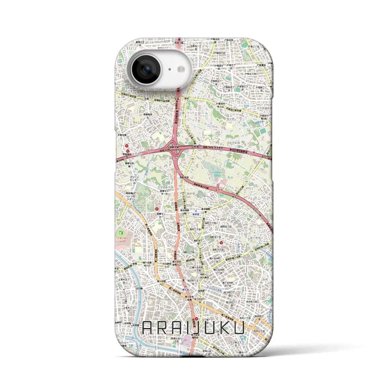 【新井宿（埼玉県）】地図柄iPhoneケース（バックカバータイプ）