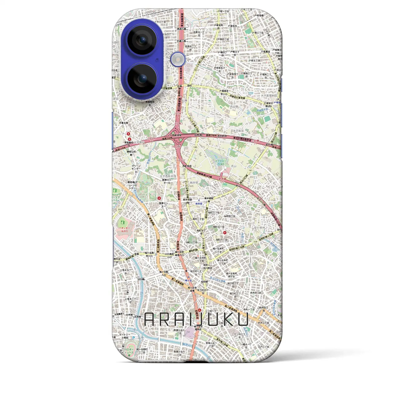 【新井宿（埼玉県）】地図柄iPhoneケース（バックカバータイプ）