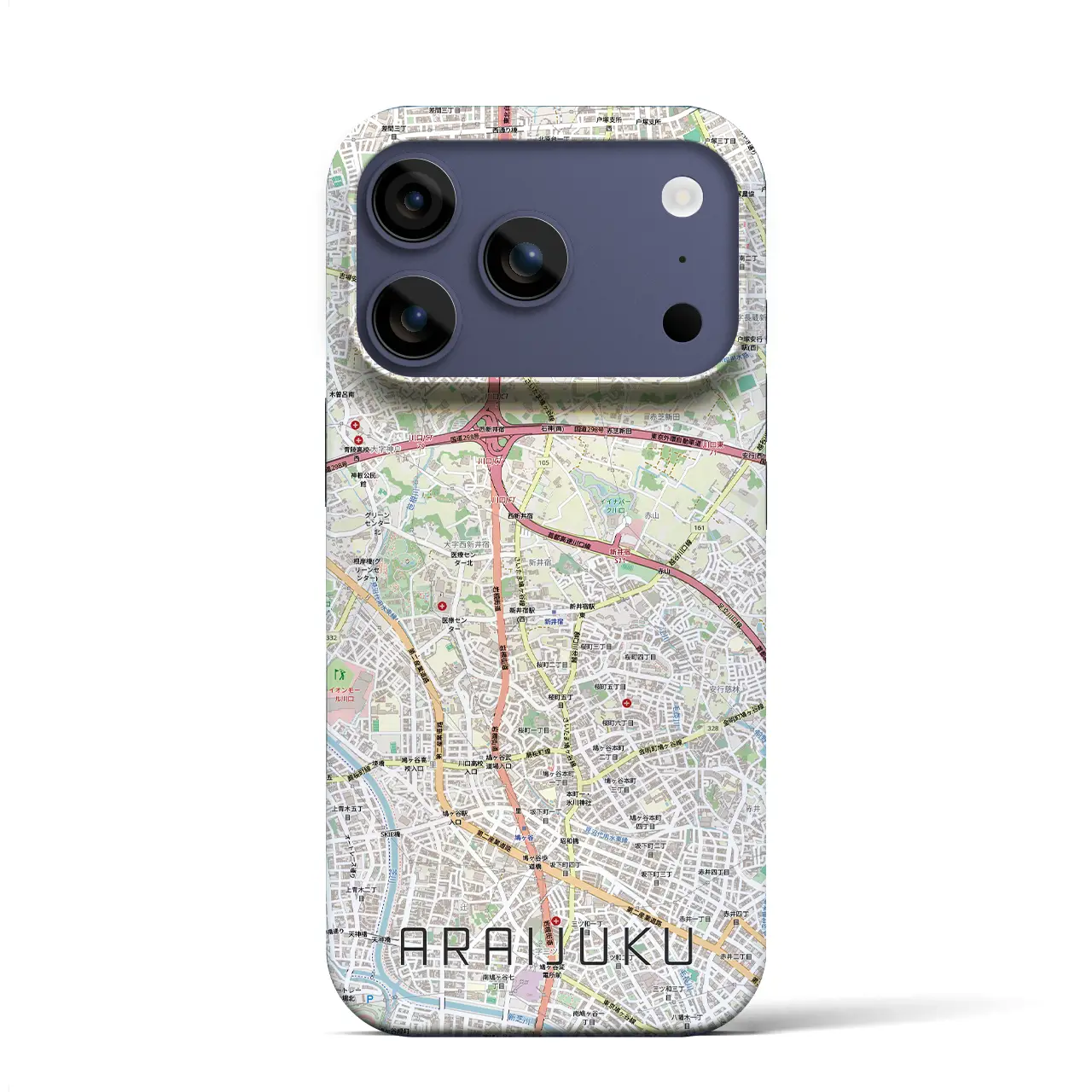 【新井宿（埼玉県）】地図柄iPhoneケース（バックカバータイプ）