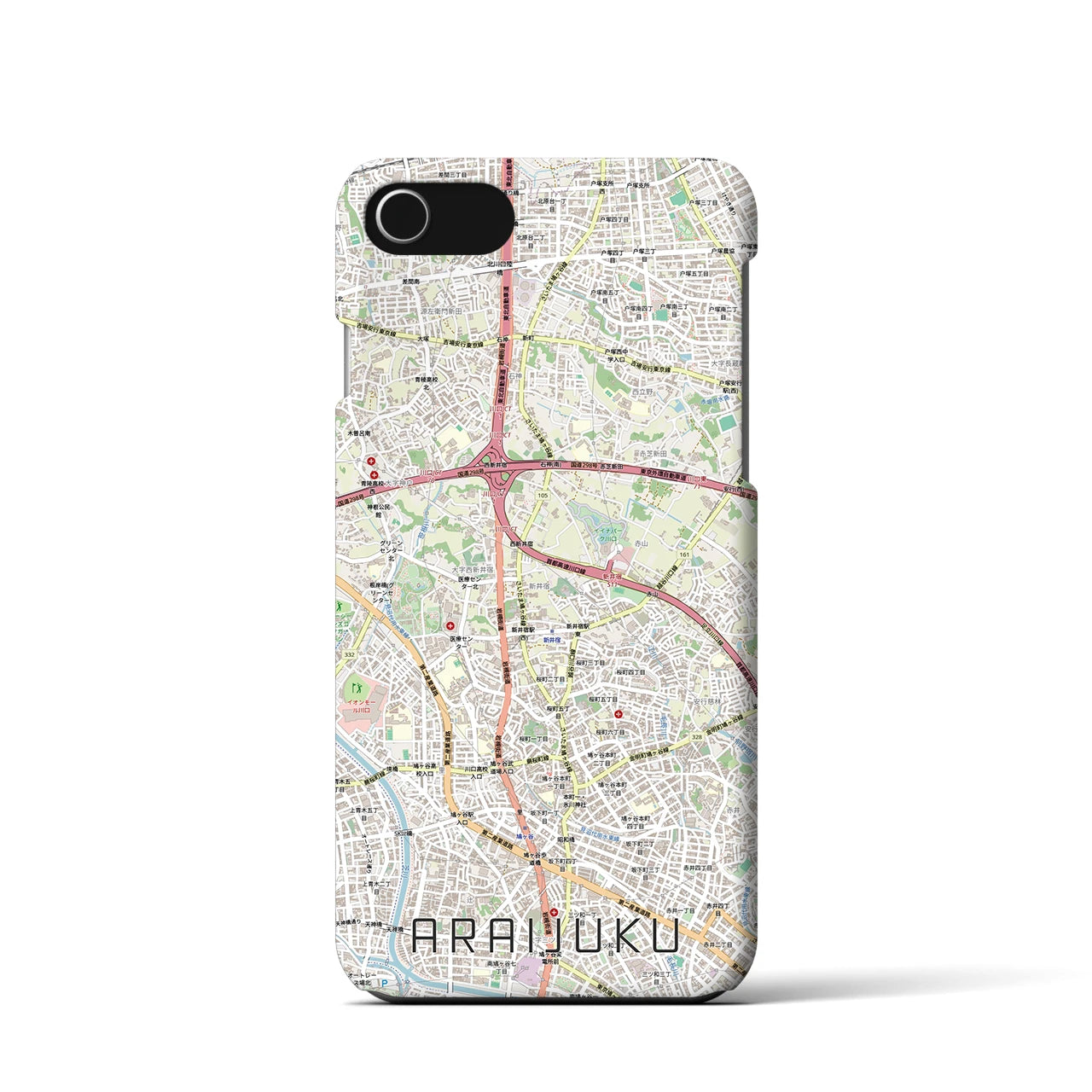 【新井宿（埼玉県）】地図柄iPhoneケース（バックカバータイプ）