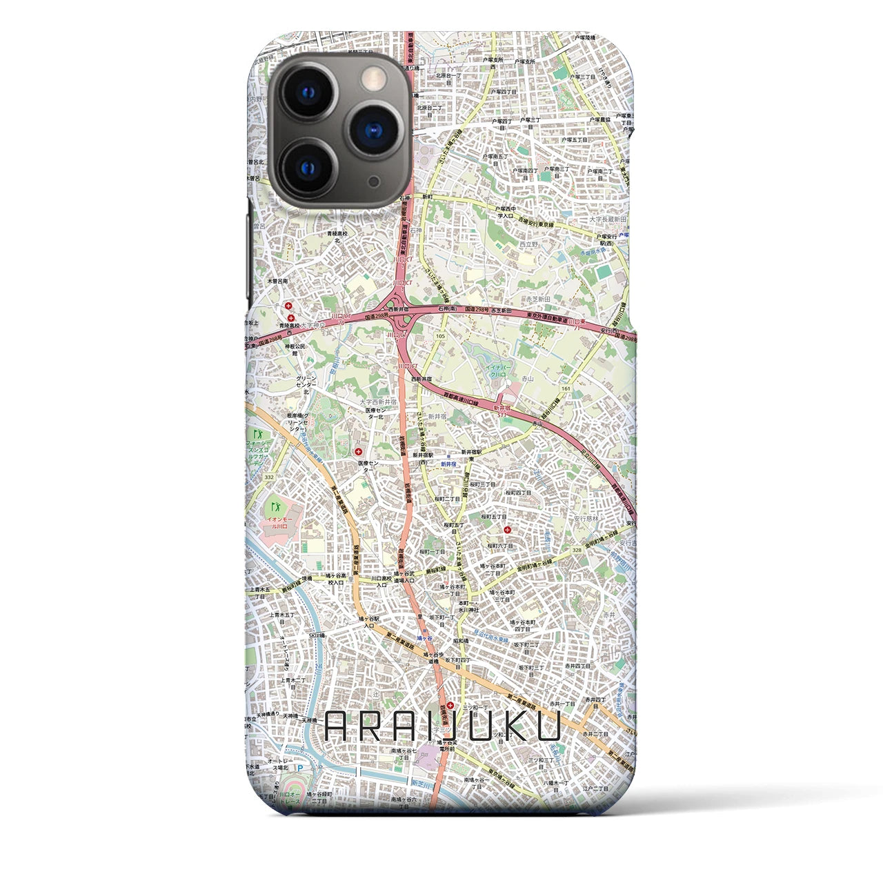 【新井宿（埼玉県）】地図柄iPhoneケース（バックカバータイプ）