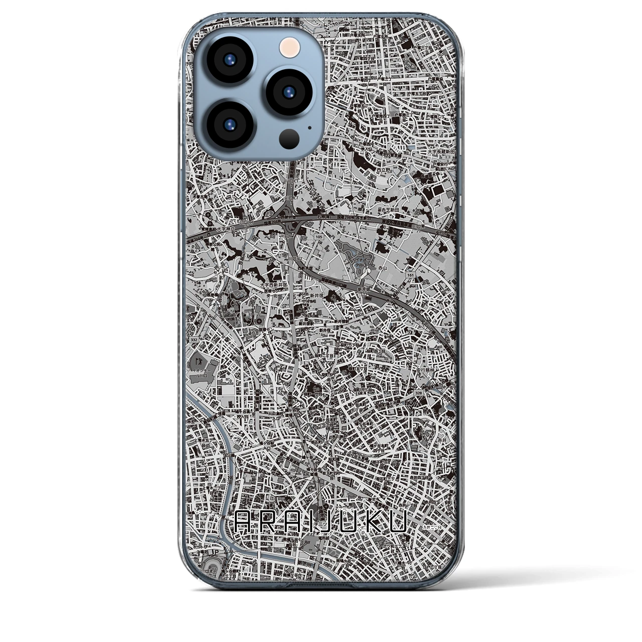【新井宿（埼玉県）】地図柄iPhoneケース（クリアタイプ）