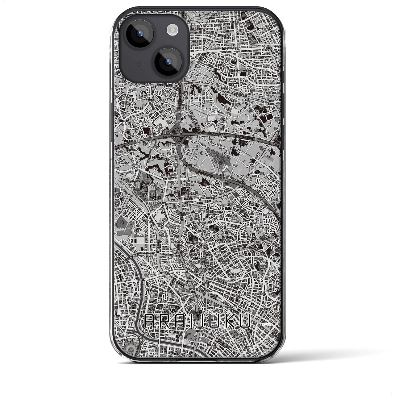 【新井宿（埼玉県）】地図柄iPhoneケース（クリアタイプ）