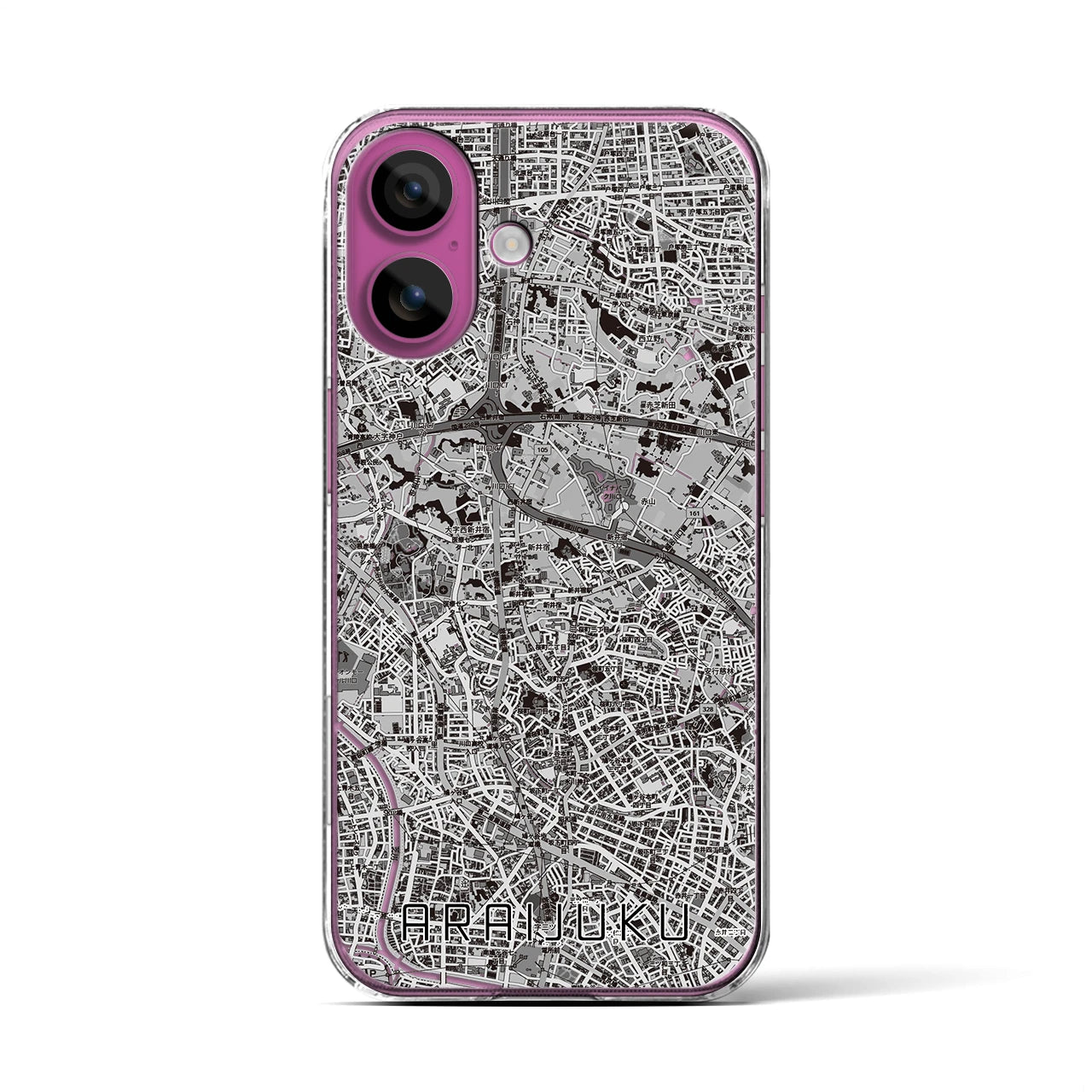 【新井宿（埼玉県）】地図柄iPhoneケース（クリアタイプ）
