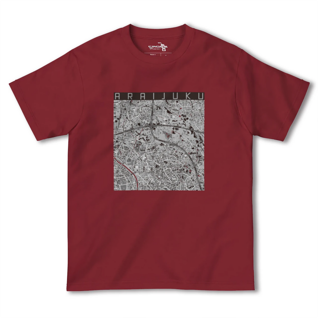 【新井宿（埼玉県）】地図柄ヘビーウェイトTシャツ