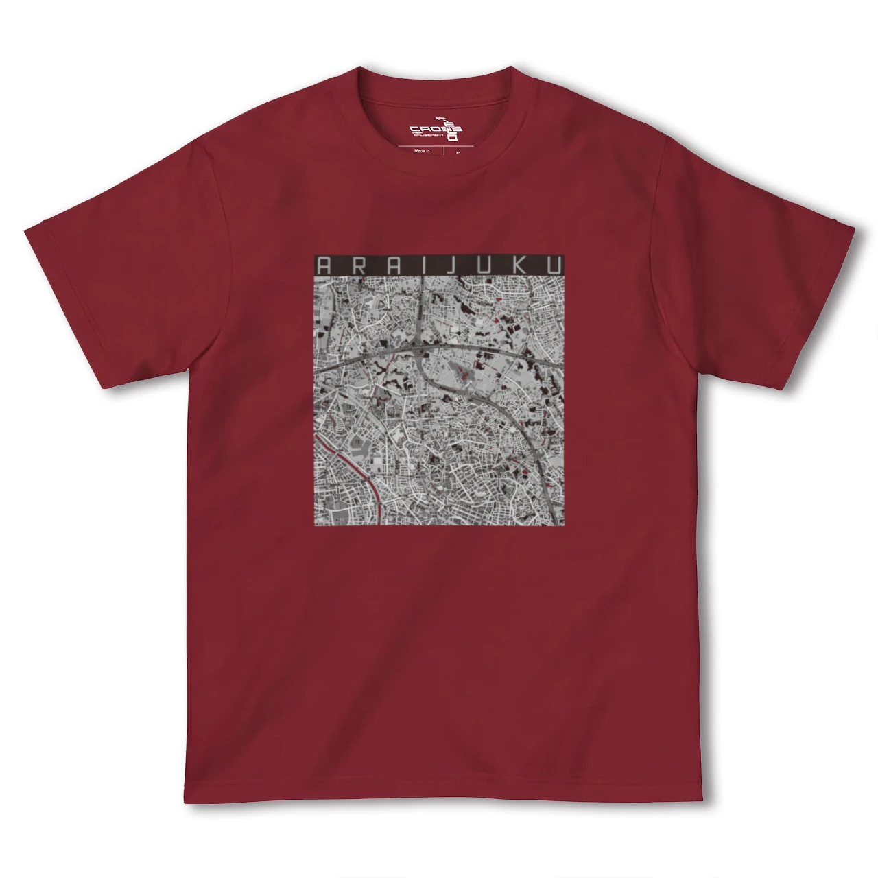 【新井宿（埼玉県）】地図柄ヘビーウェイトTシャツ