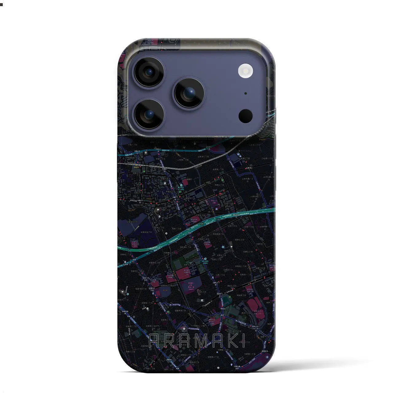 【荒牧（兵庫県）】地図柄iPhoneケース（バックカバータイプ）