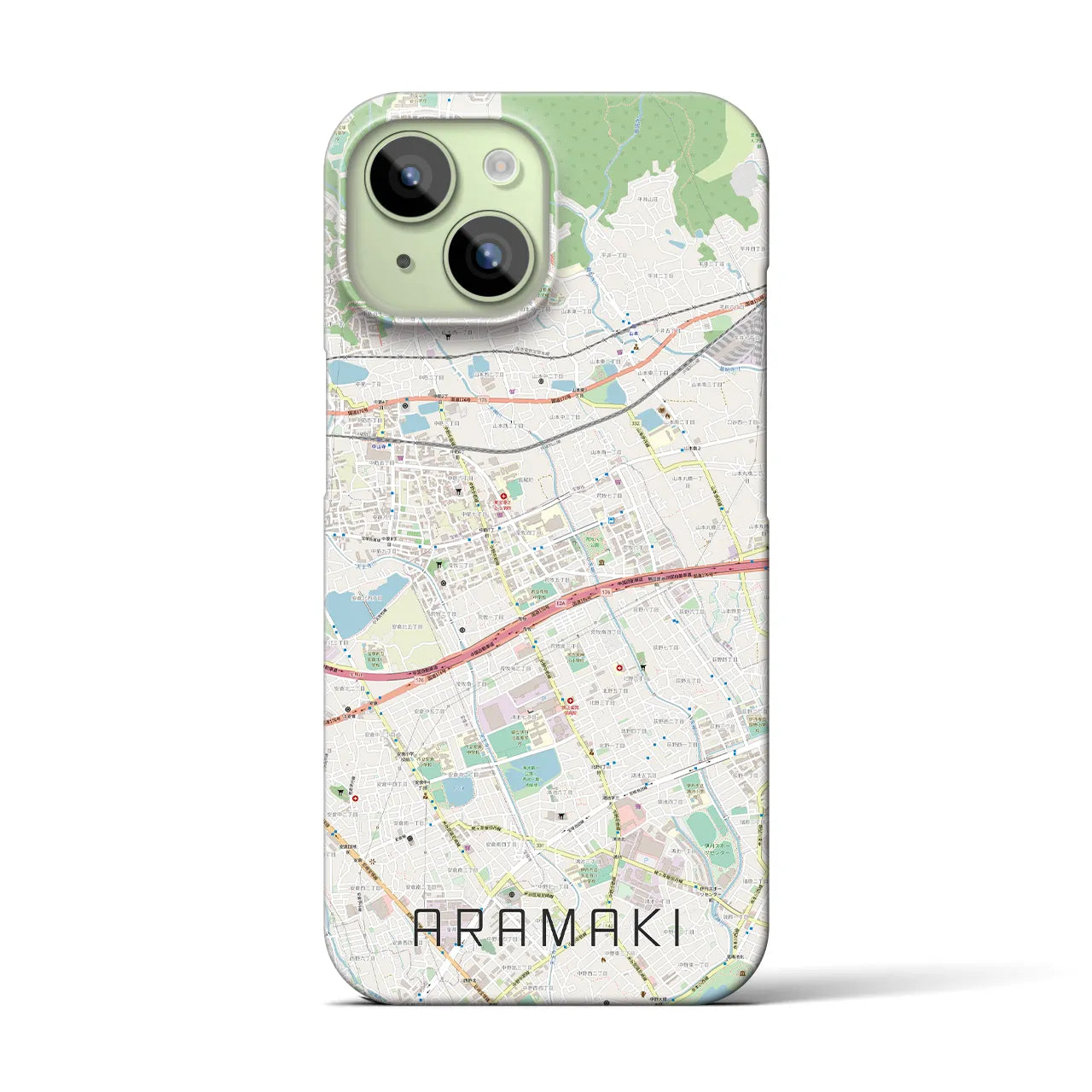 【荒牧（兵庫県）】地図柄iPhoneケース（バックカバータイプ）