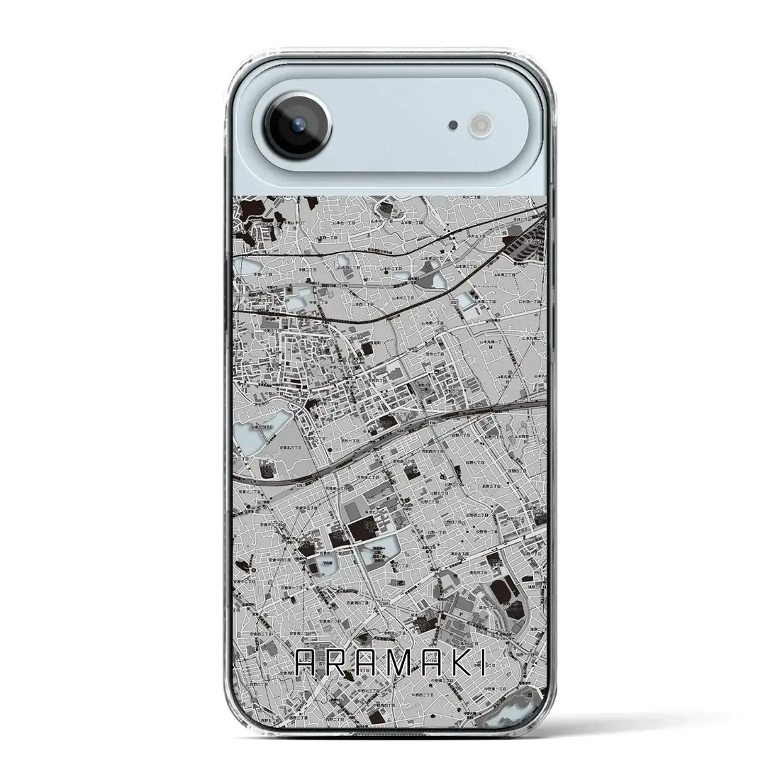 【荒牧（兵庫県）】地図柄iPhoneケース（クリアタイプ）モノトーン・iPhone 17 Pro Max 用