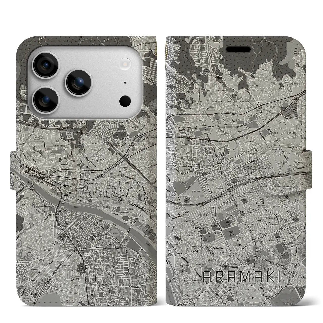 【荒牧（兵庫県）】地図柄iPhoneケース（手帳タイプ）
