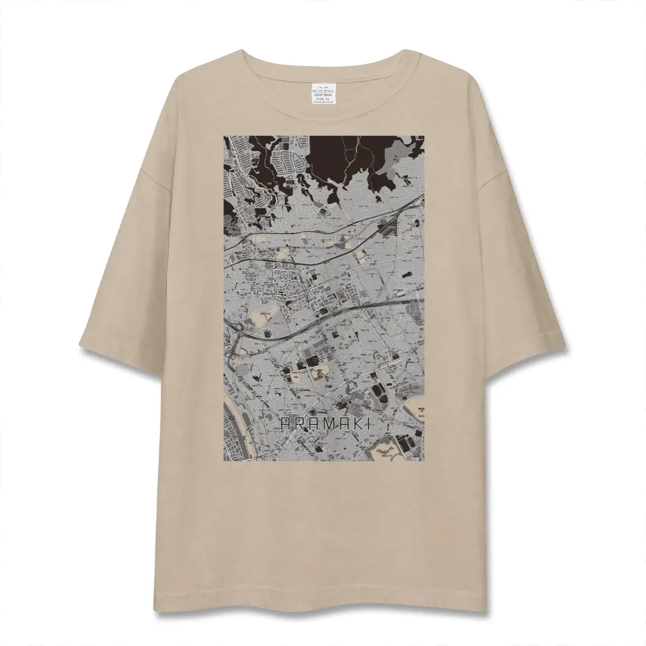 【荒牧（兵庫県）】地図柄ビッグシルエットTシャツ