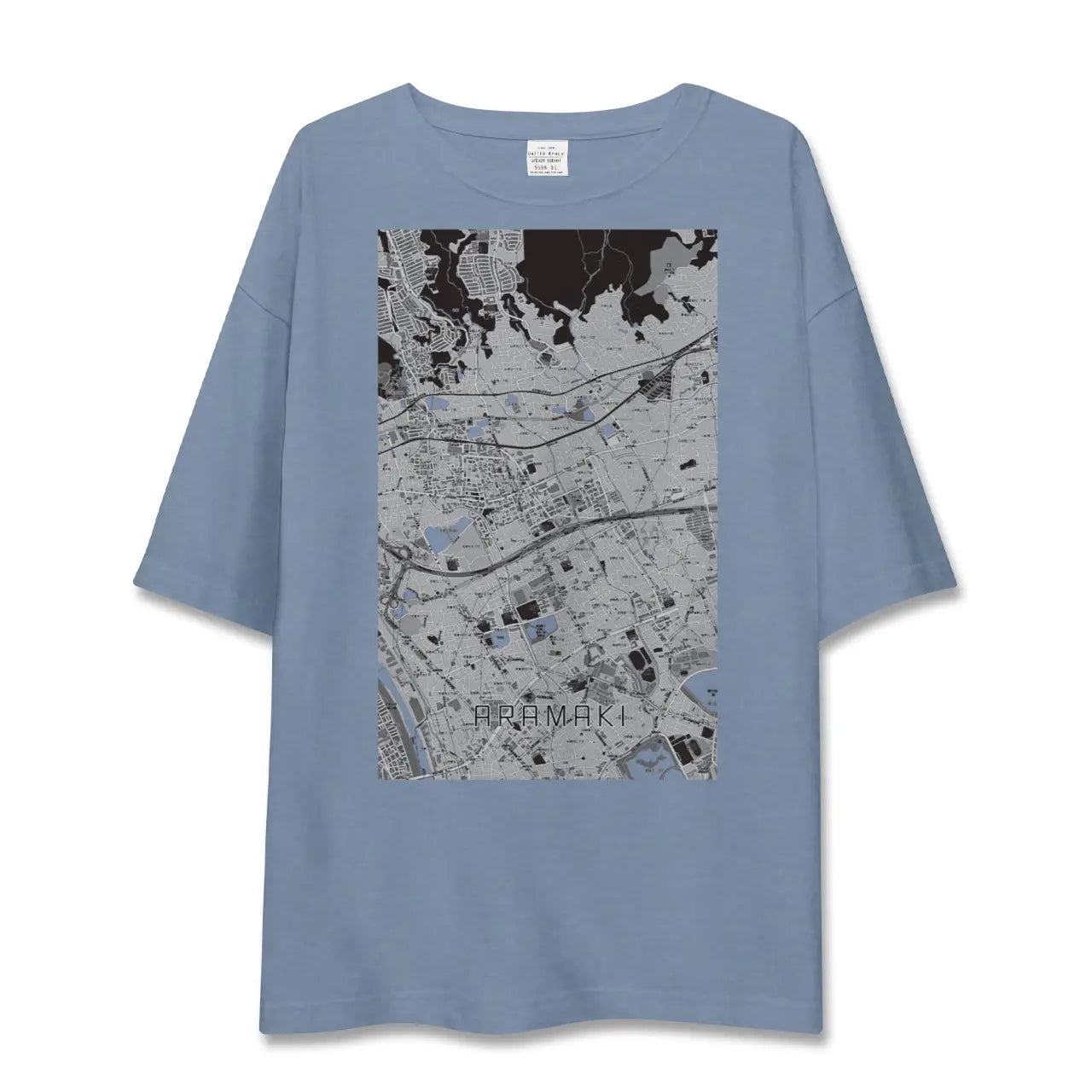 【荒牧（兵庫県）】地図柄ビッグシルエットTシャツ
