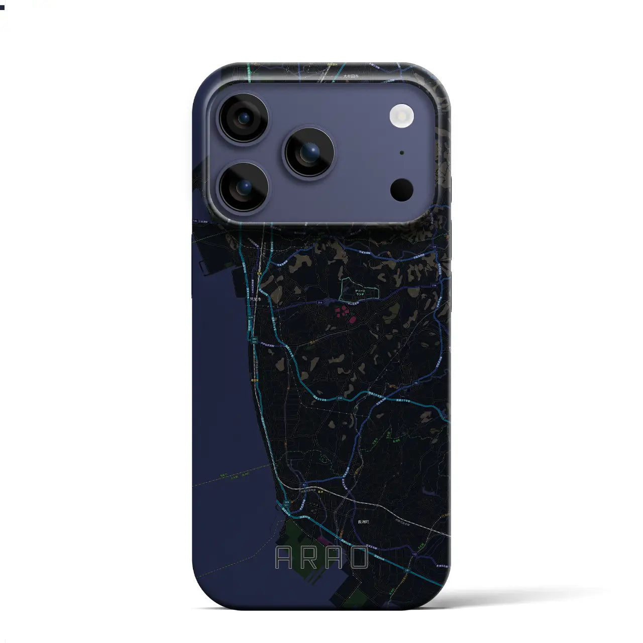 【荒尾（熊本県）】地図柄iPhoneケース（バックカバータイプ）