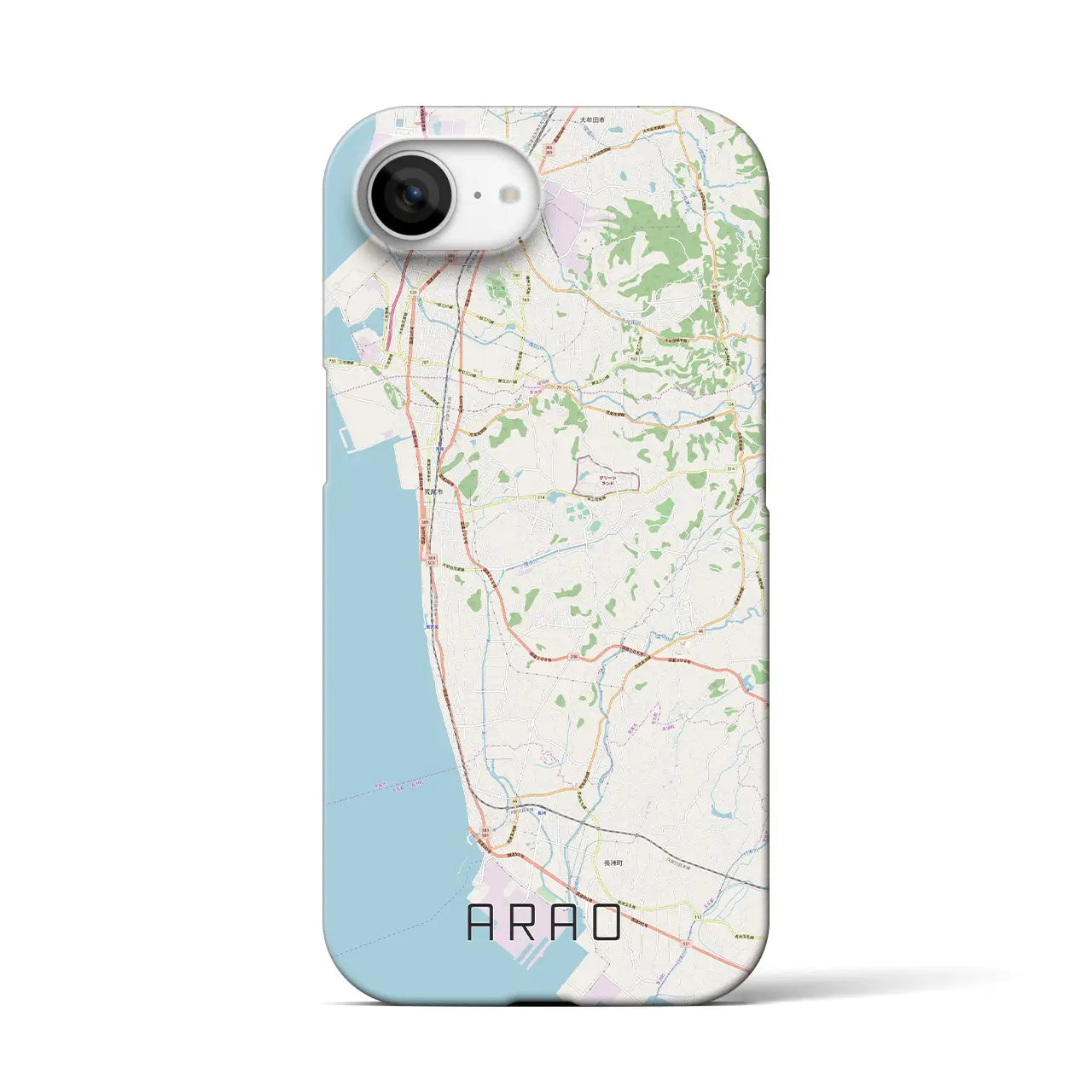 【荒尾（熊本県）】地図柄iPhoneケース（バックカバータイプ）