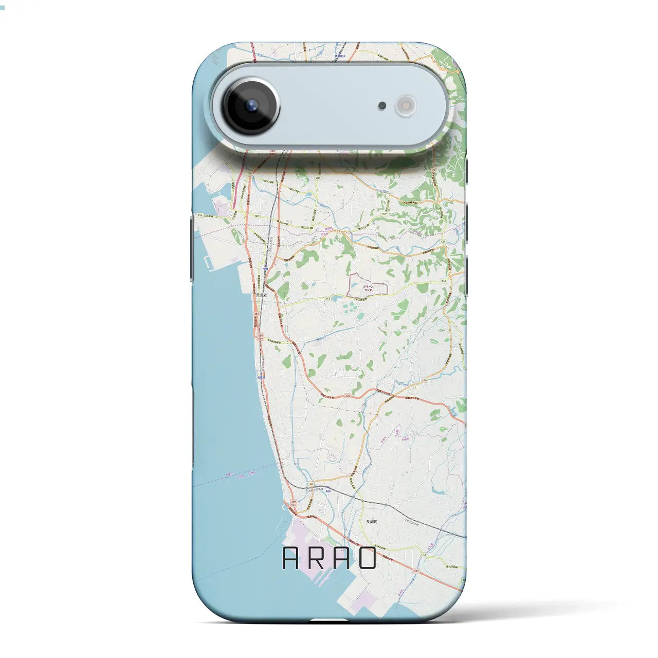 【荒尾（熊本県）】地図柄iPhoneケース（バックカバータイプ）