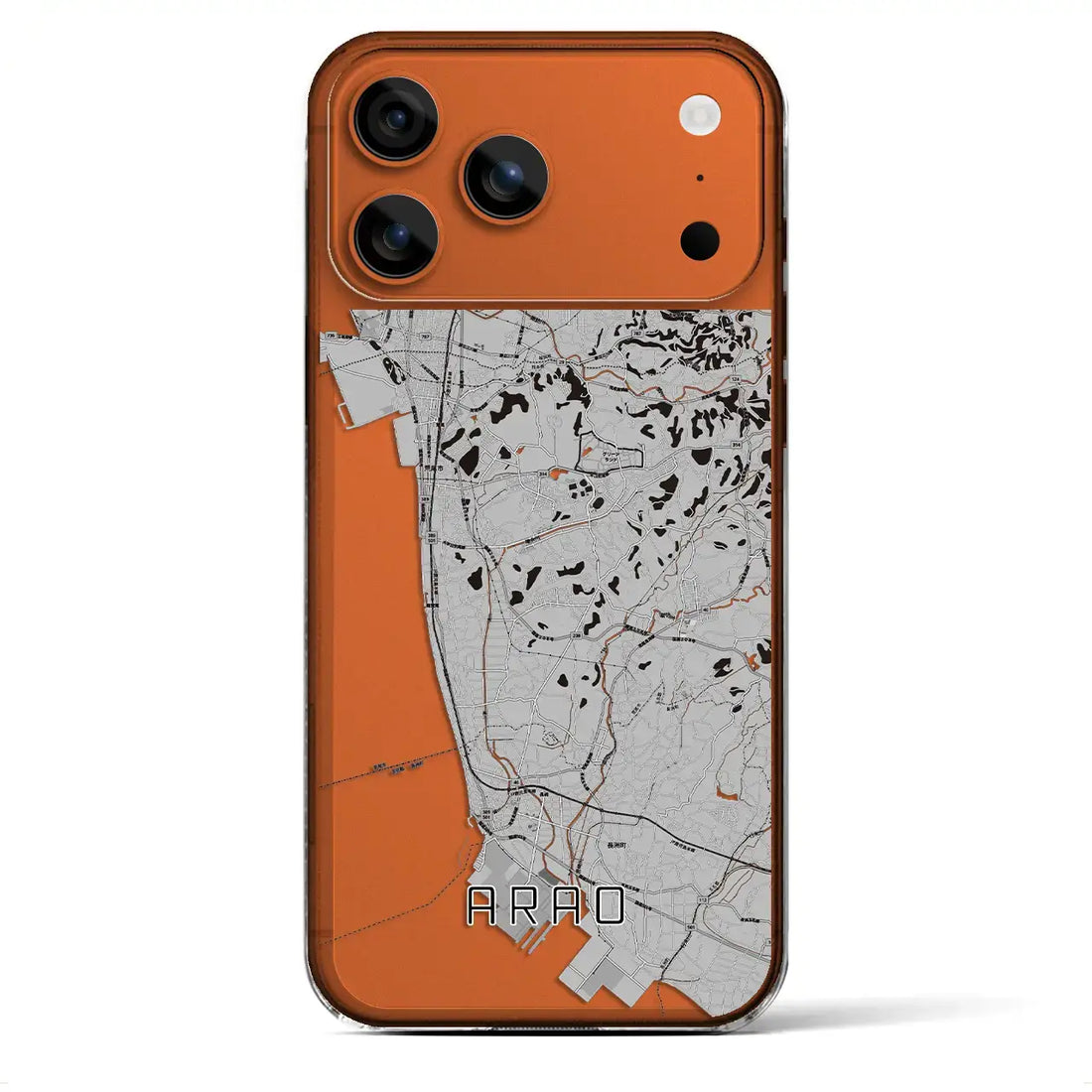 【荒尾(熊本県)】地図柄iPhoneケース(クリアタイプ)モノトーン・iPhone 17 Pro Max 用