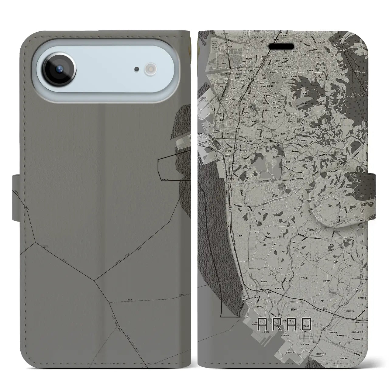【荒尾（熊本県）】地図柄iPhoneケース（手帳タイプ）