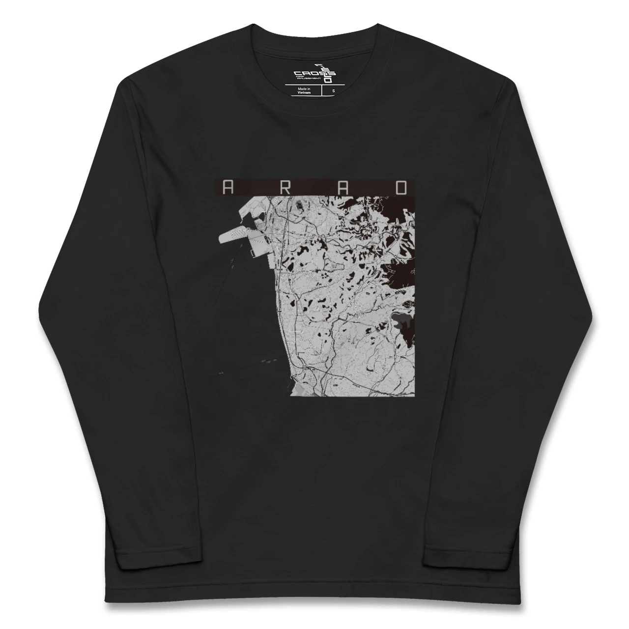 【荒尾（熊本県）】地図柄ロングスリーブTシャツ