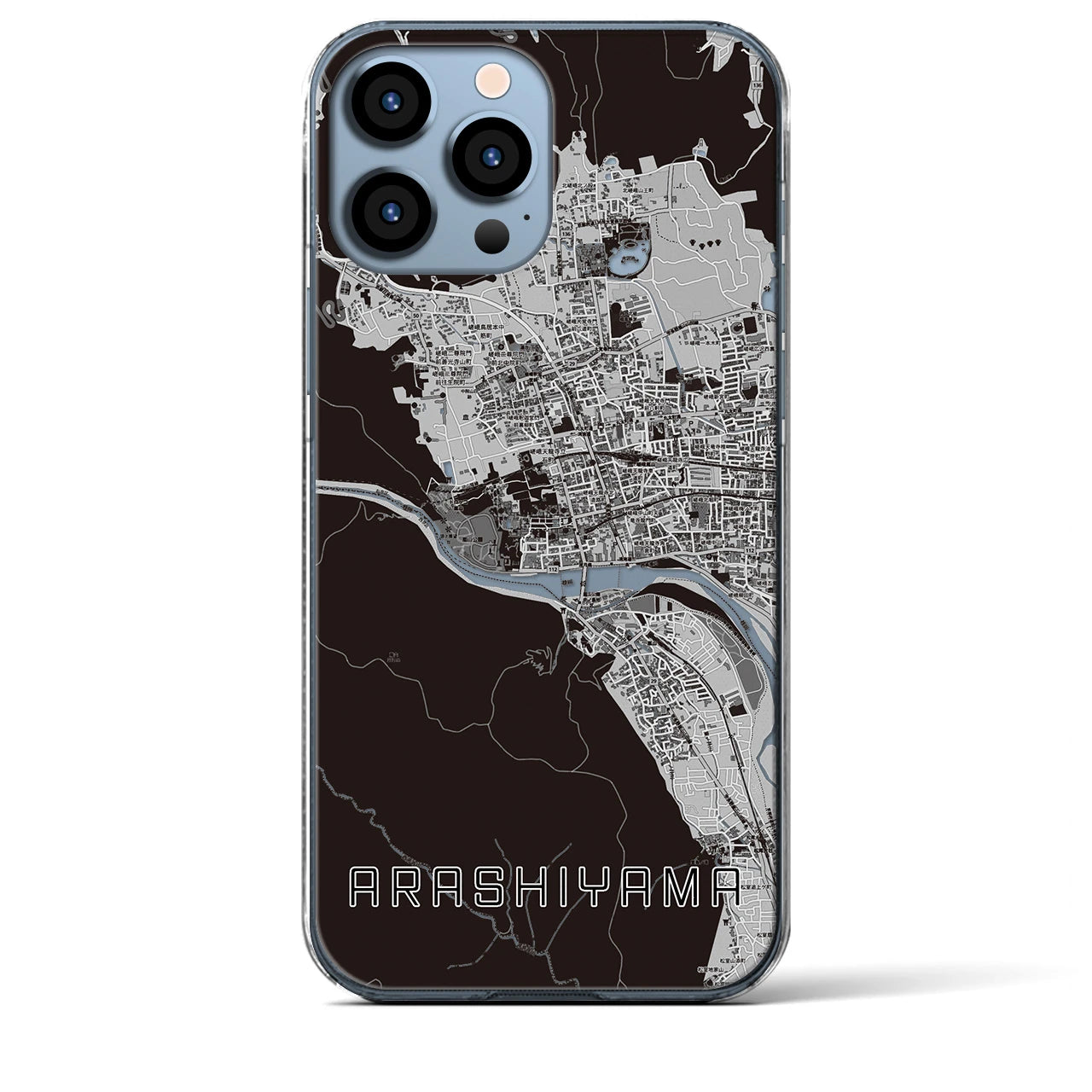 【嵐山（京都府）】地図柄iPhoneケース（クリアタイプ）