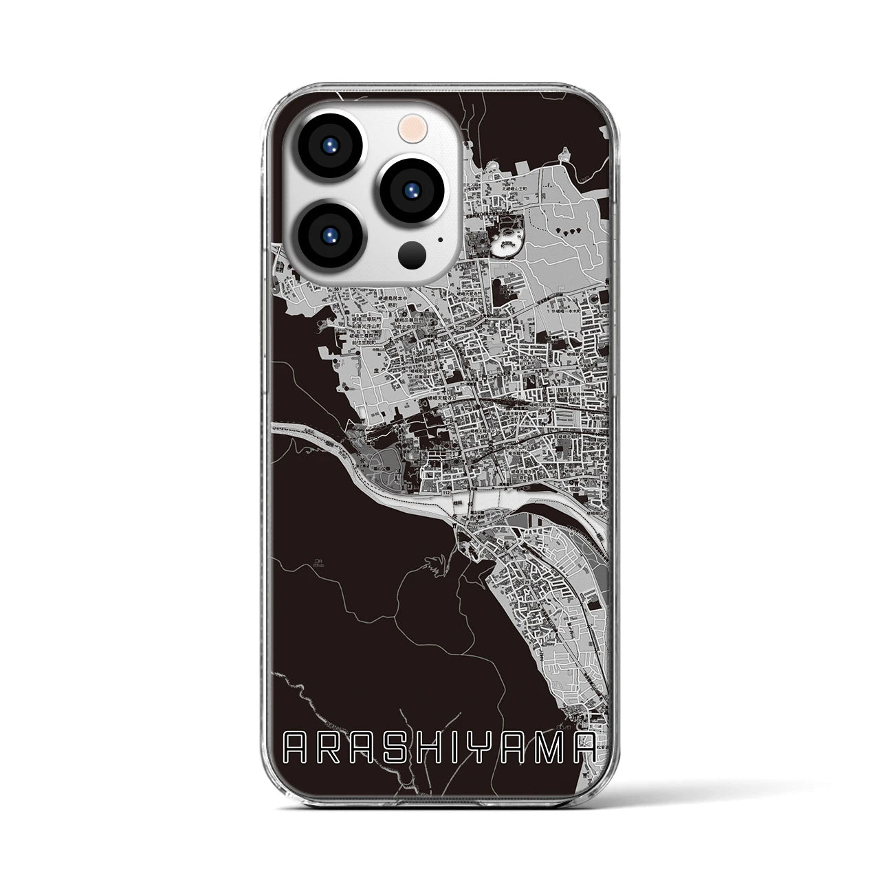【嵐山（京都府）】地図柄iPhoneケース（クリアタイプ）
