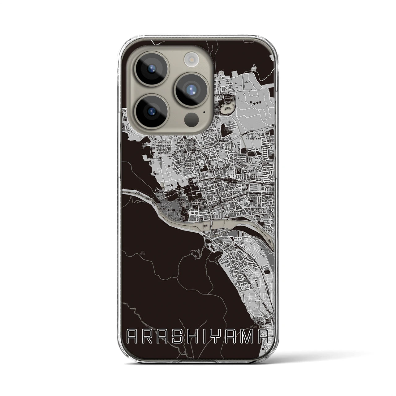 【嵐山（京都府）】地図柄iPhoneケース（クリアタイプ）