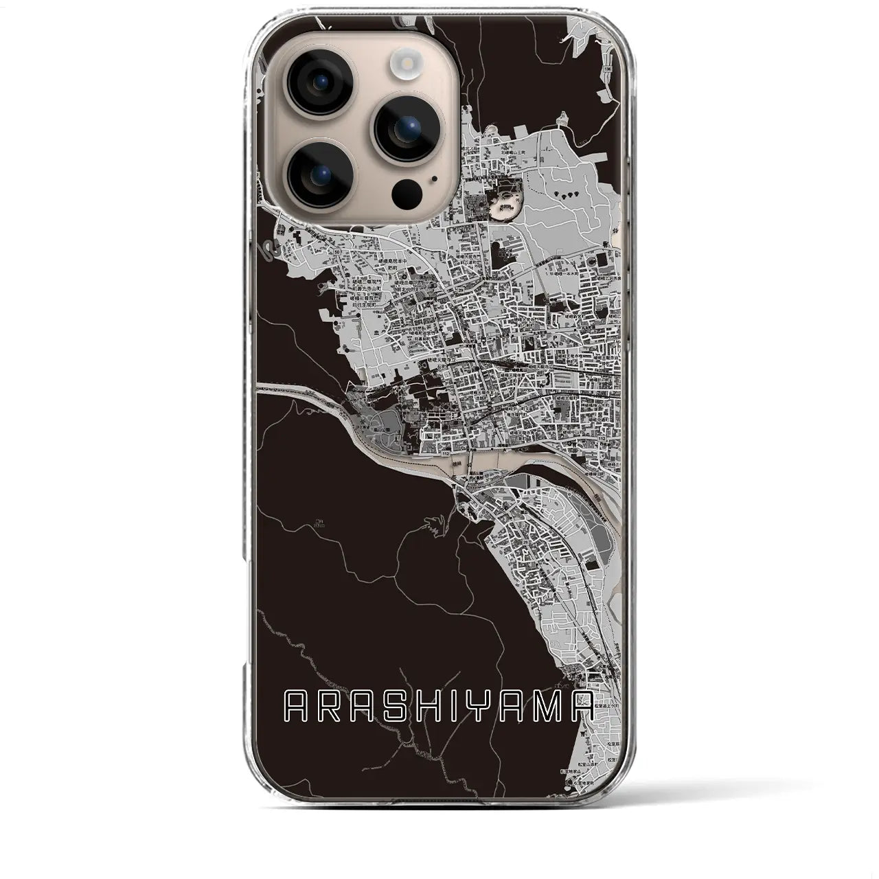 【嵐山（京都府）】地図柄iPhoneケース（クリアタイプ）