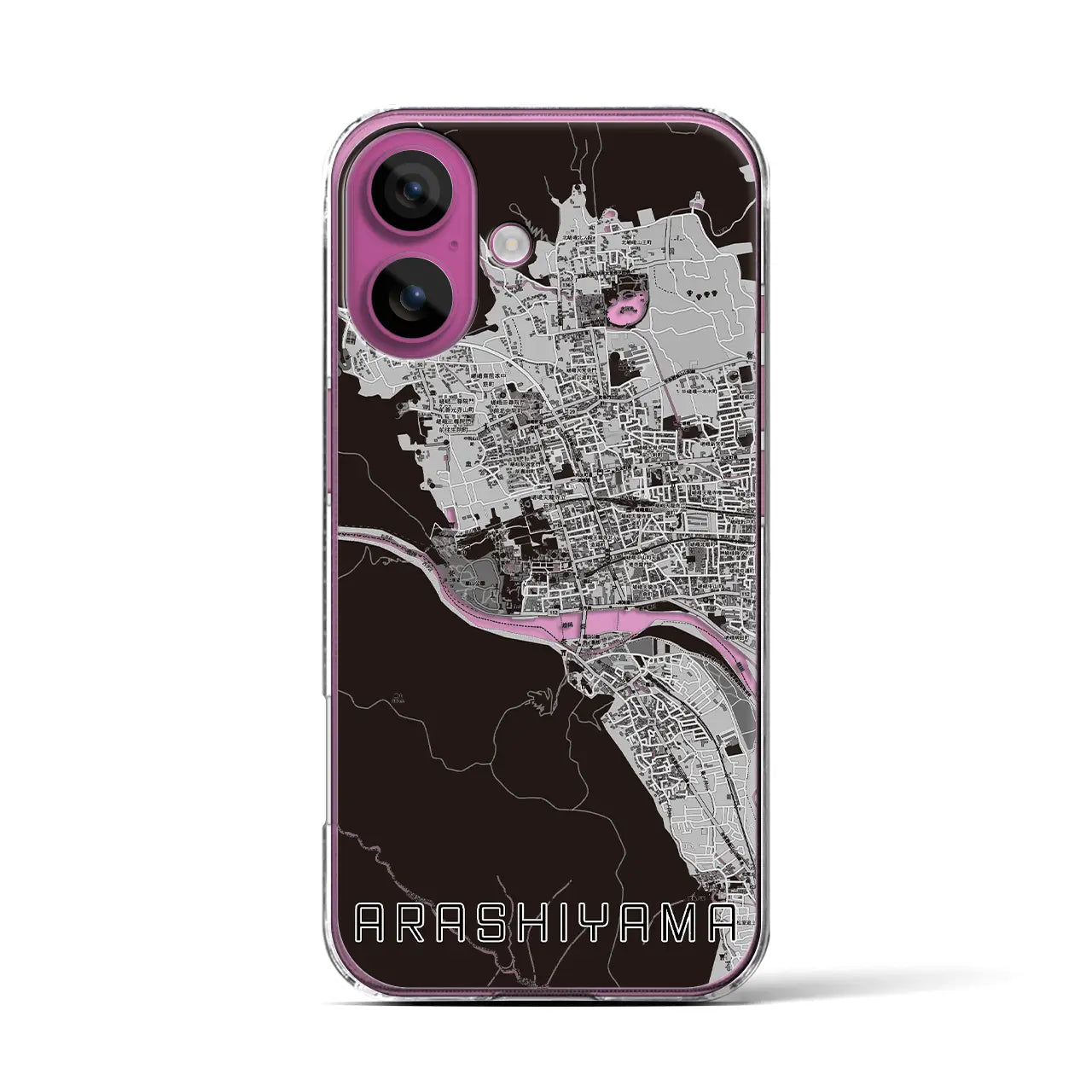 【嵐山（京都府）】地図柄iPhoneケース（クリアタイプ）
