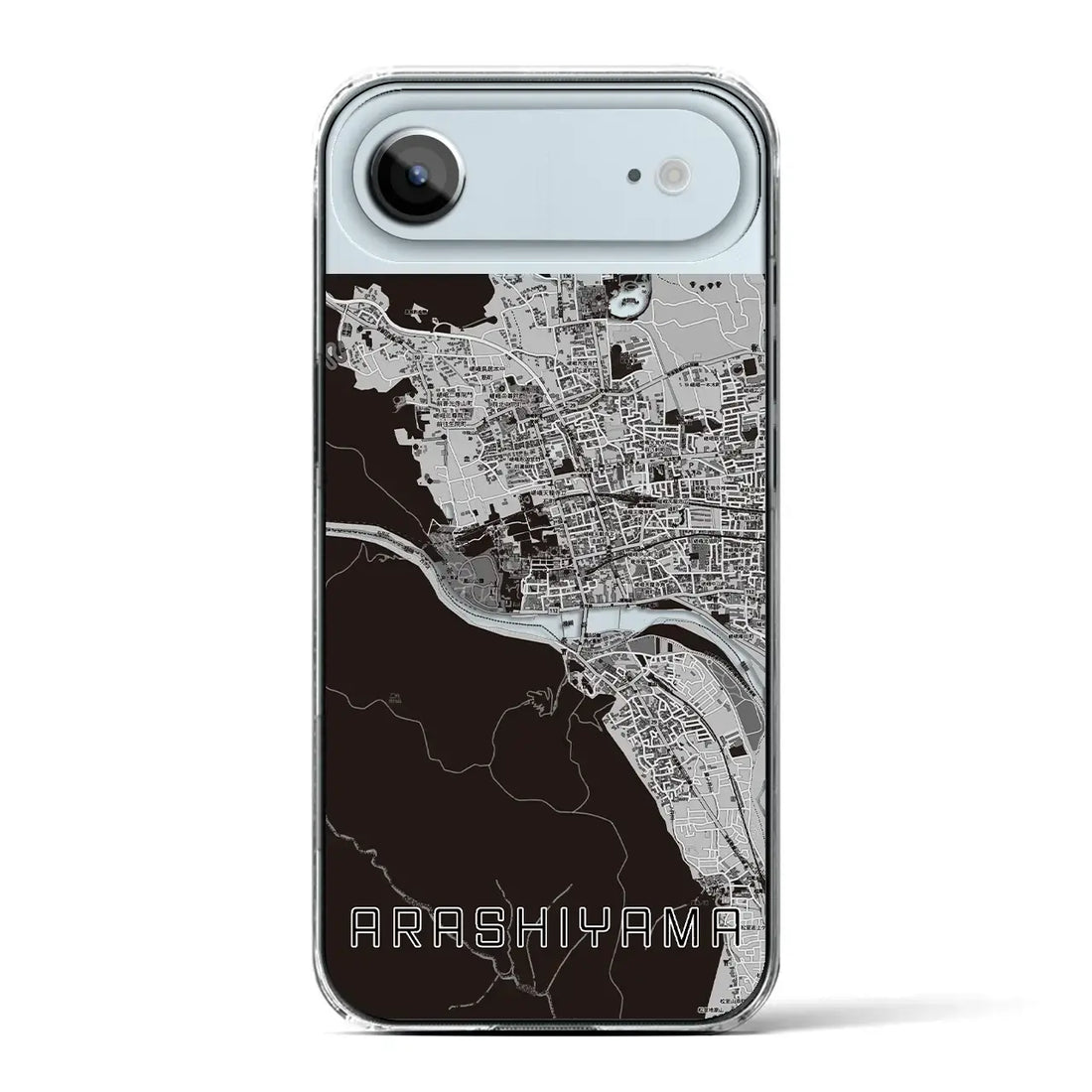 【嵐山(京都府)】地図柄iPhoneケース(クリアタイプ)モノトーン・iPhone 17 Pro Max 用